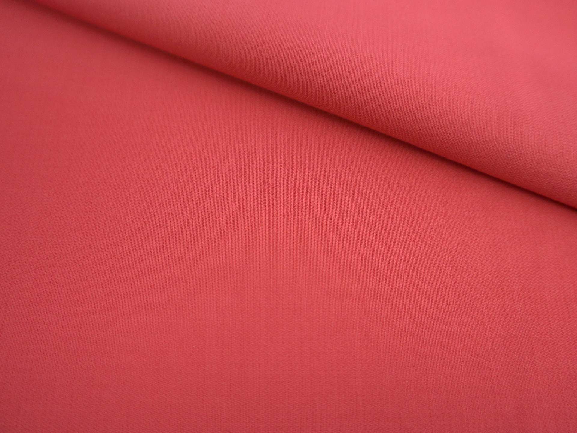 Italian Super 130s Wool Satin Faille in Coral Red