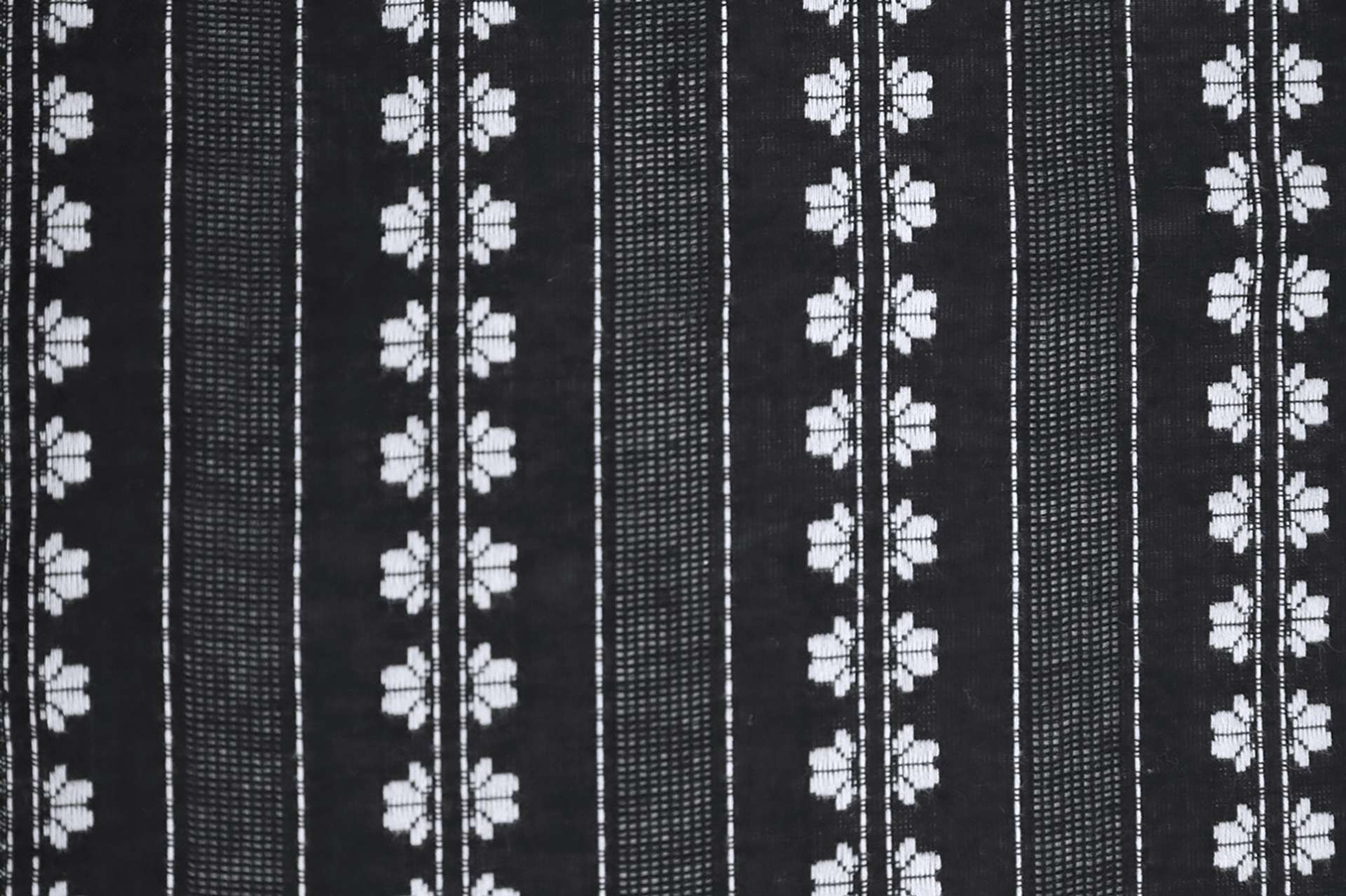 Cotton Striped Novelty in Black and Off-White