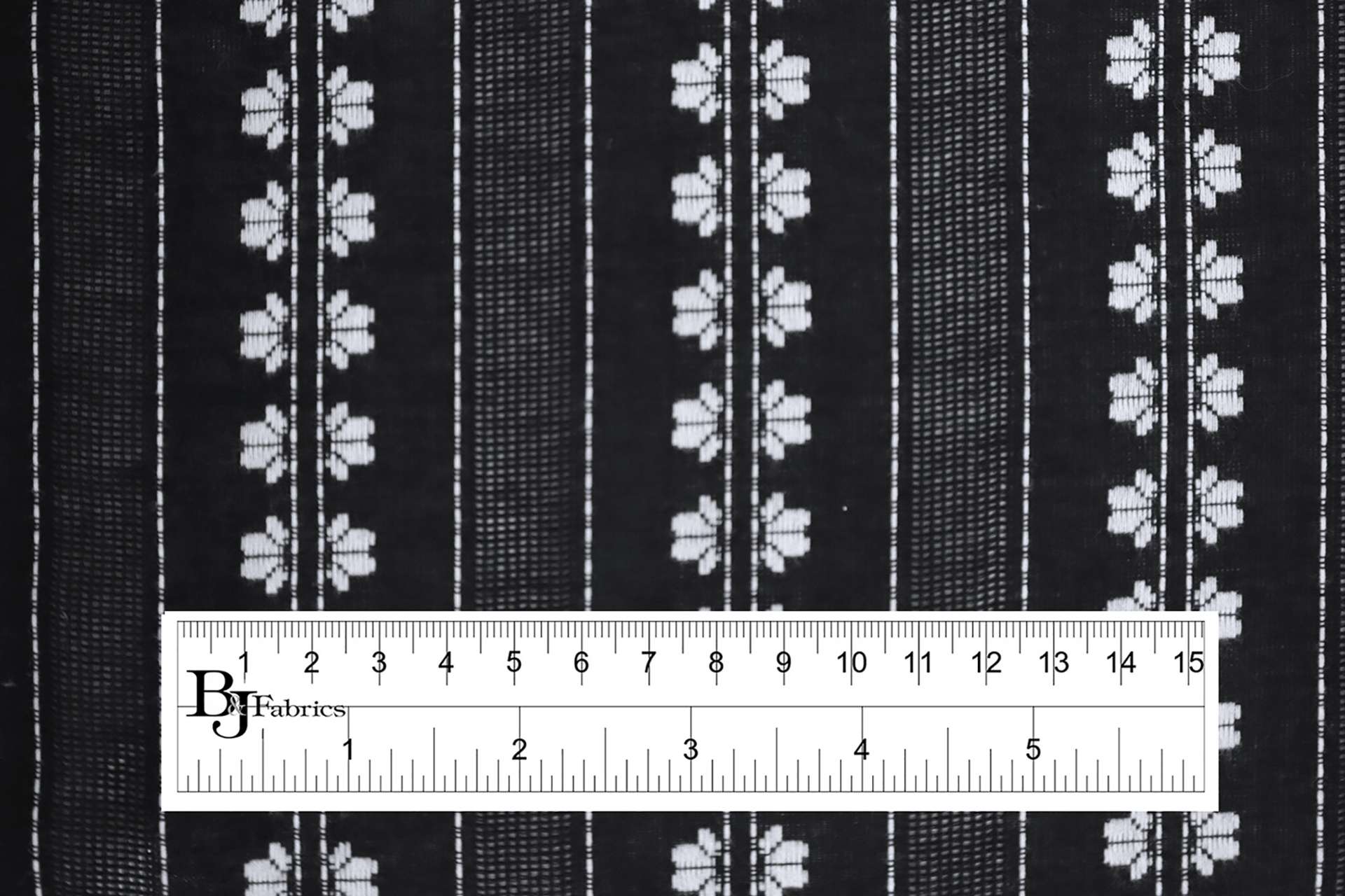 Cotton Striped Novelty in Black and Off-White