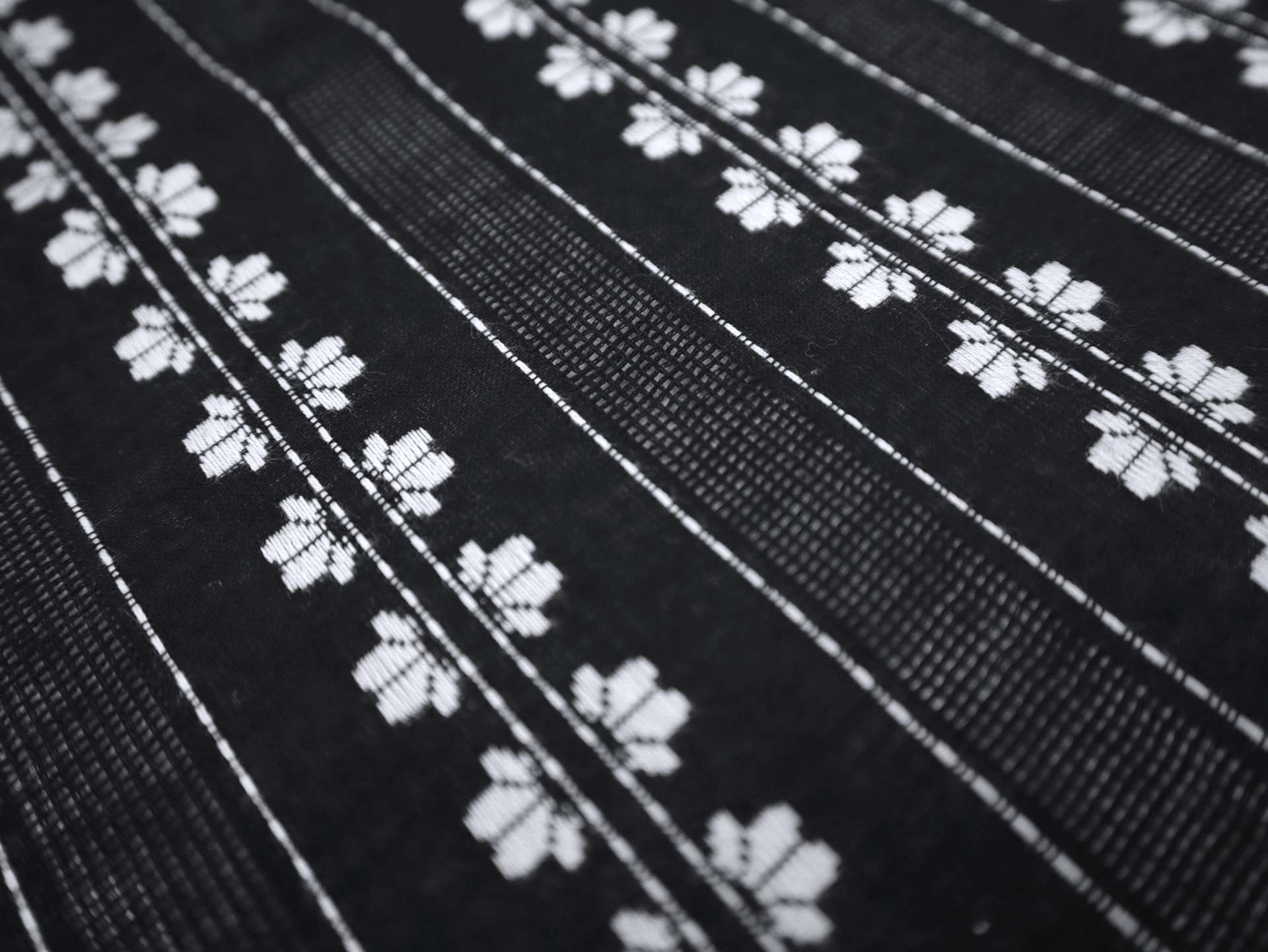 Cotton Striped Novelty in Black and Off-White
