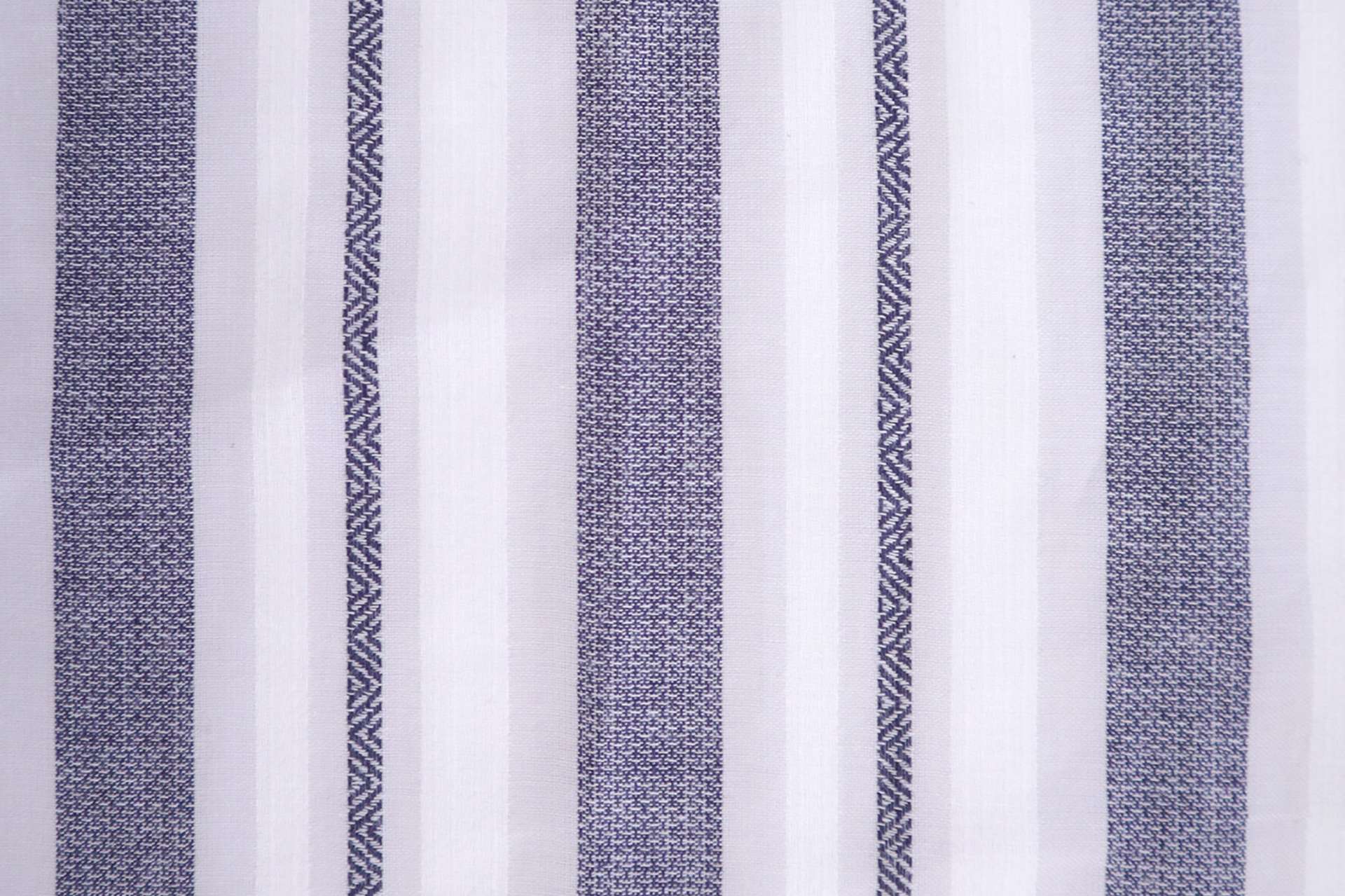 Cotton Novelty Stripe in White and Navy