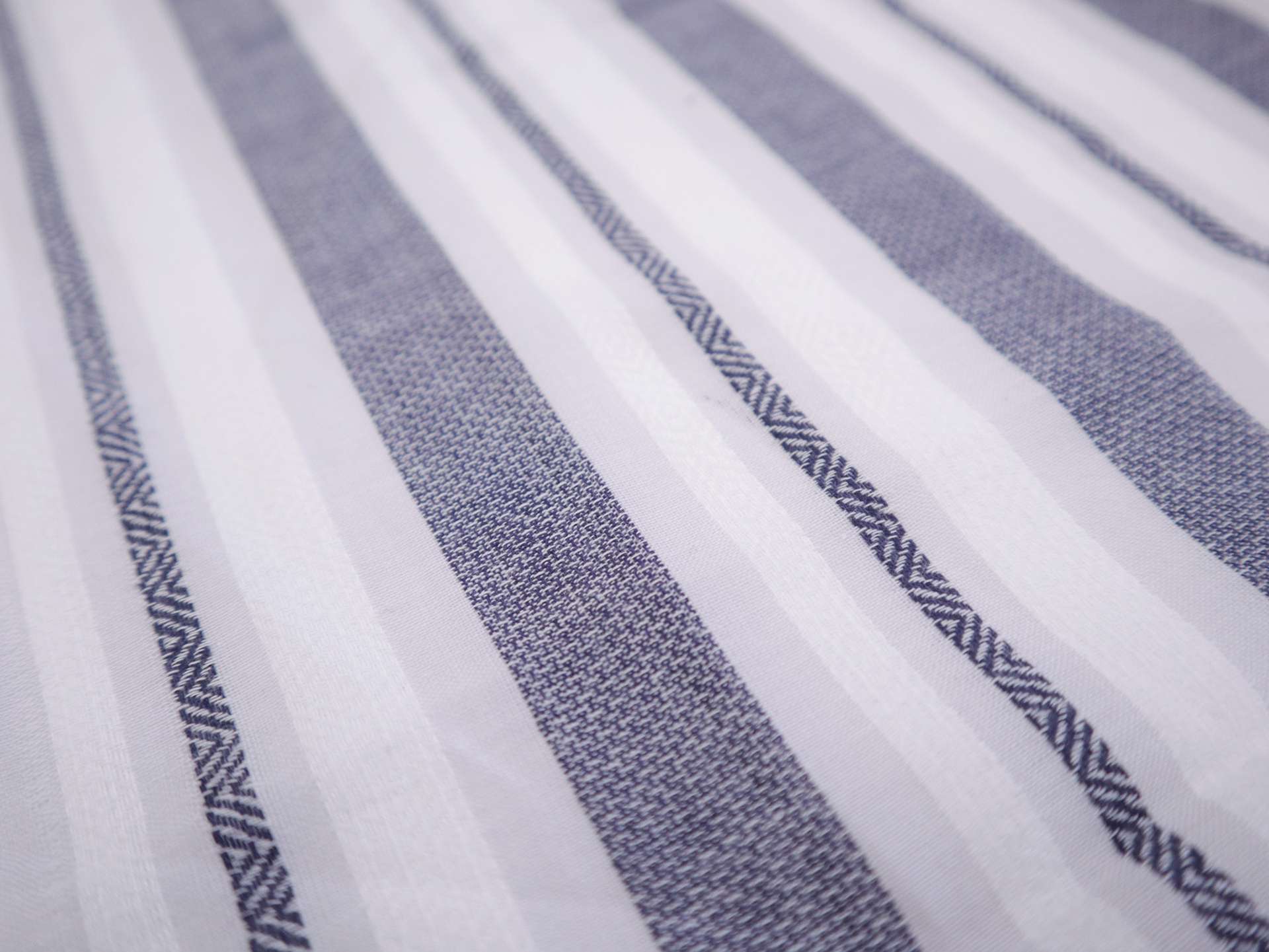 Cotton Novelty Stripe in White and Navy