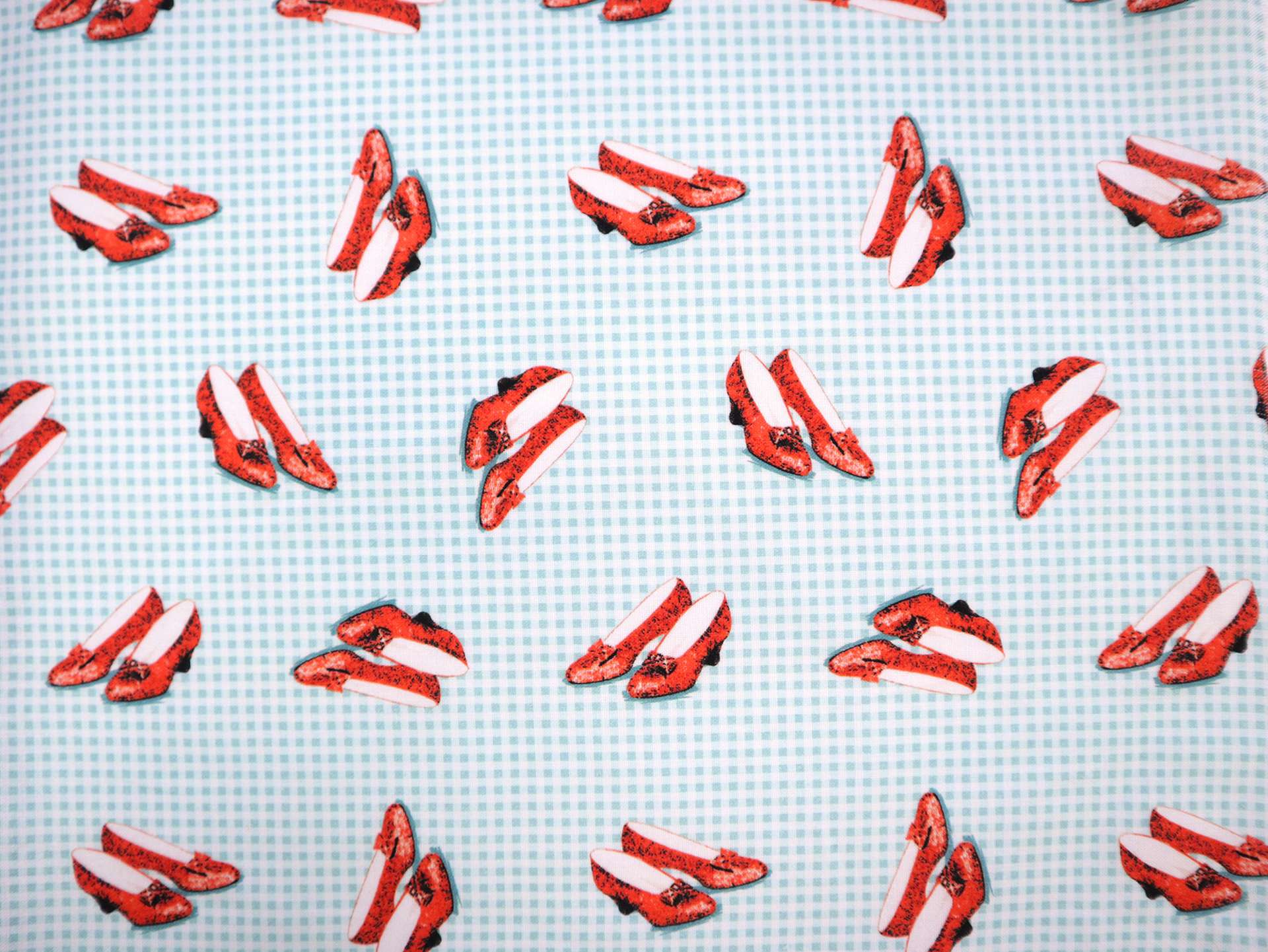 Cotton Broadcloth with Dorothy's Slippers Print