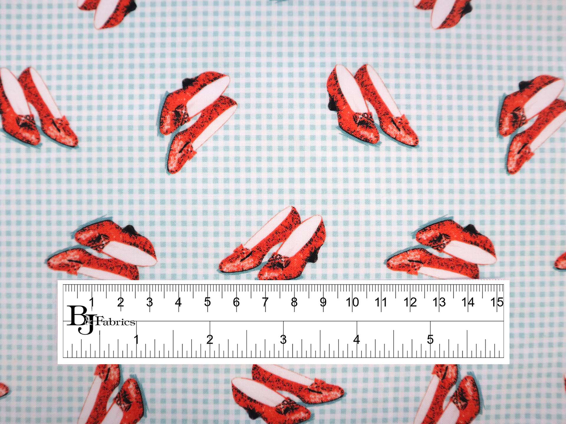Cotton Broadcloth with Dorothy's Slippers Print