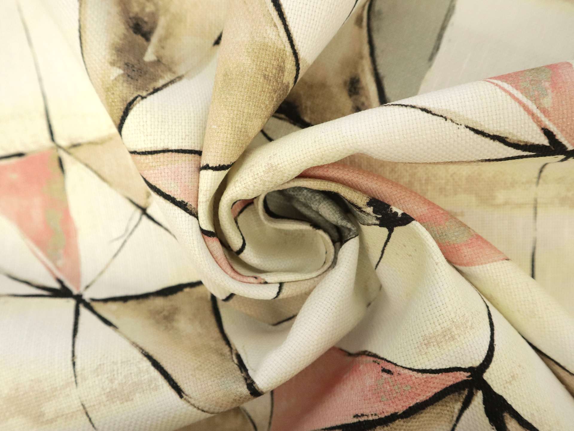 Linen and Cotton Upholstery with Stained Glass Print