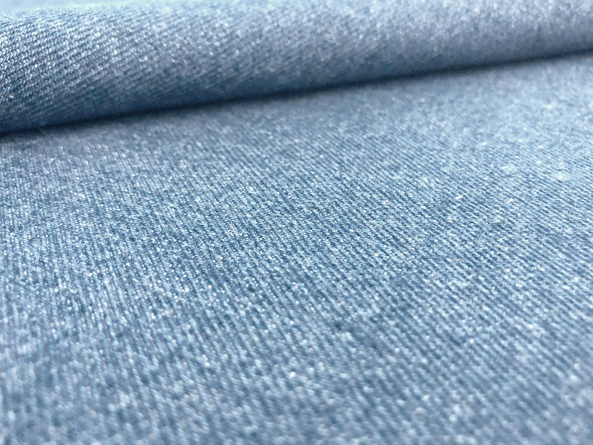 12 oz Washed Cotton Denim in Light Indigo