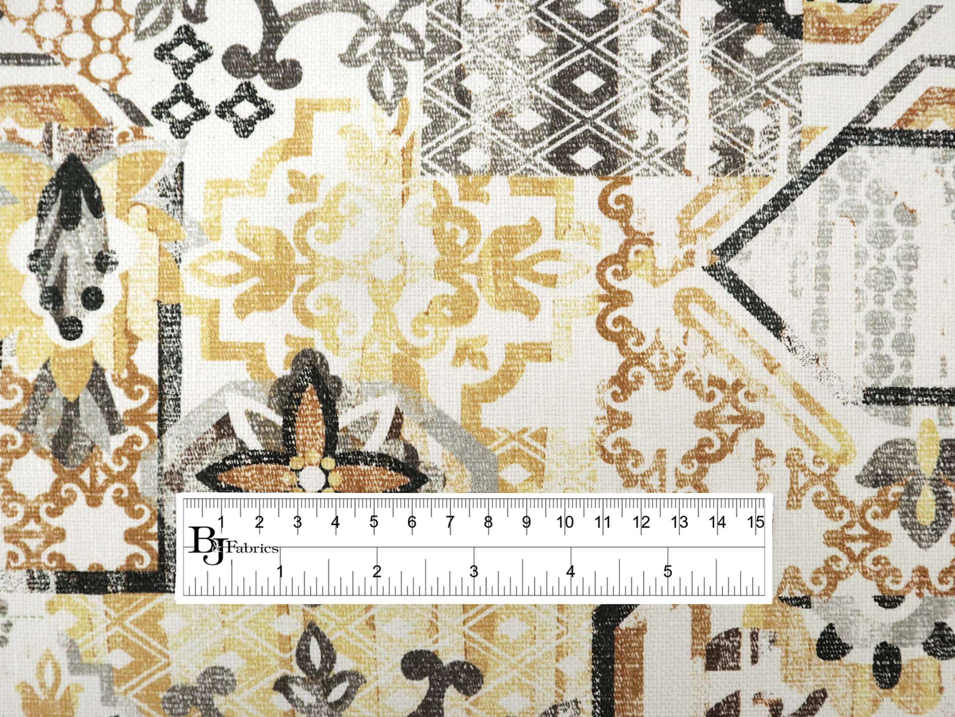 Upholstery with Mediterranean Tile Collage Print