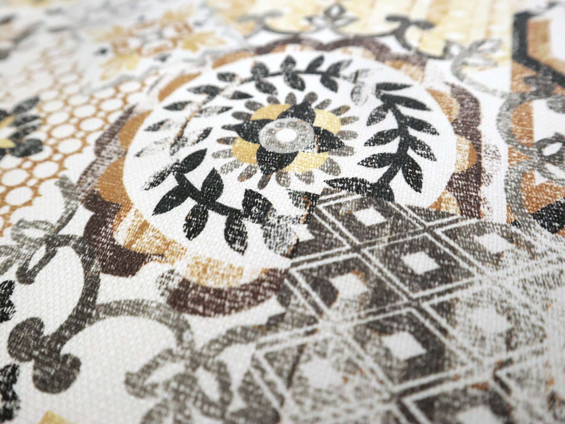 Upholstery with Mediterranean Tile Collage Print