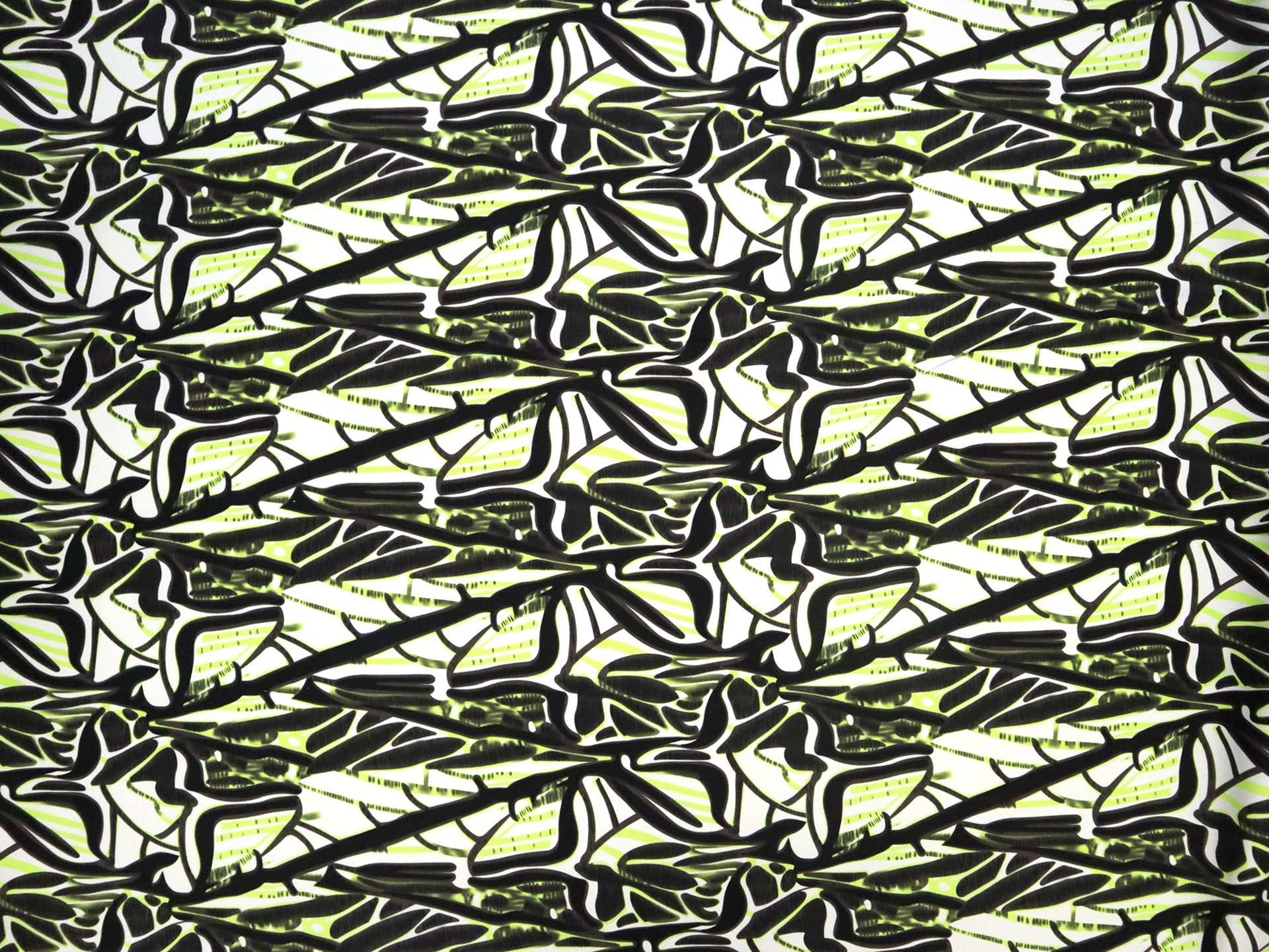 Italian Cotton Lycra Gabardine with Abstract Print in Espresso