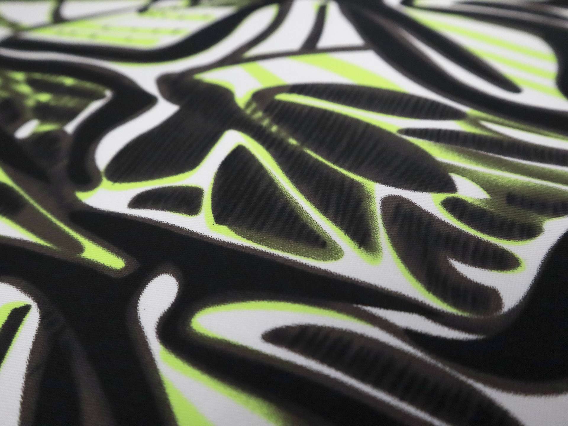Italian Cotton Lycra Gabardine with Abstract Print in Espresso