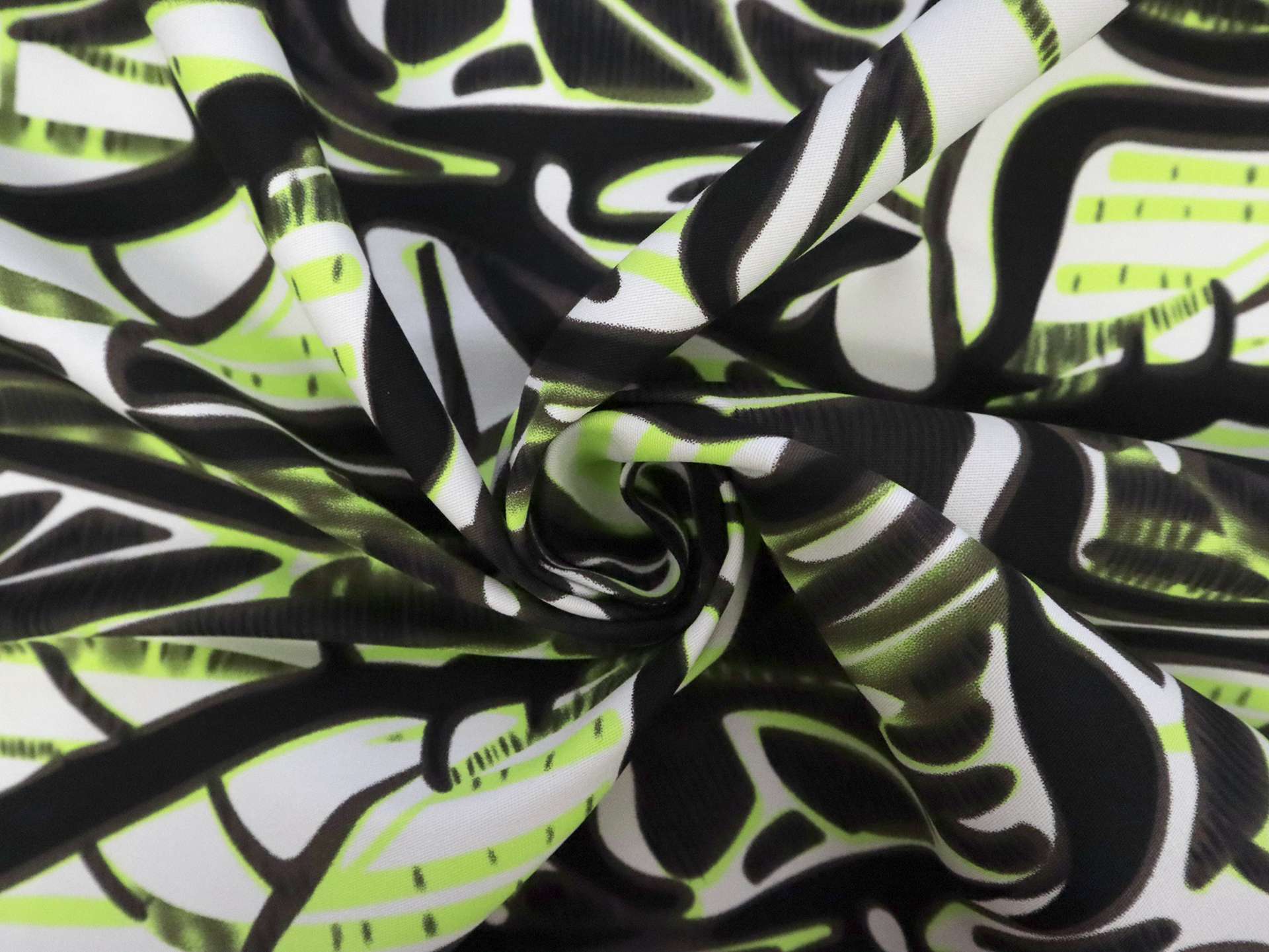 Italian Cotton Lycra Gabardine with Abstract Print in Espresso