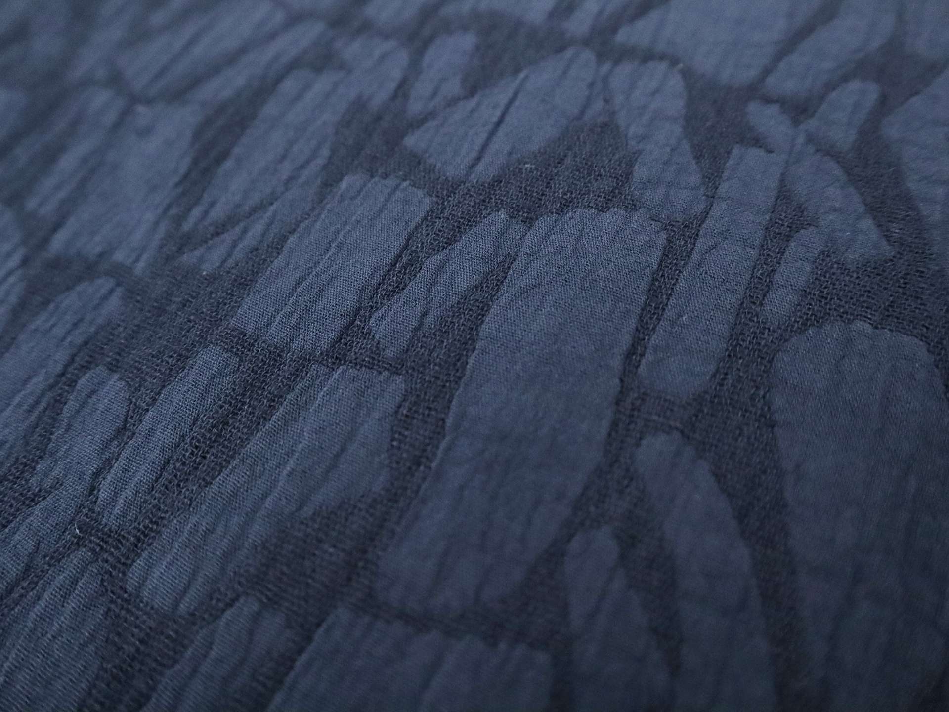 Cotton Blend Doublefaced Brocade in Navy