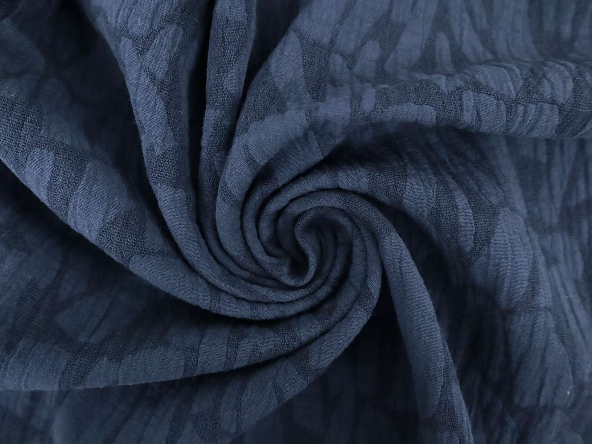 Cotton Blend Doublefaced Brocade in Navy