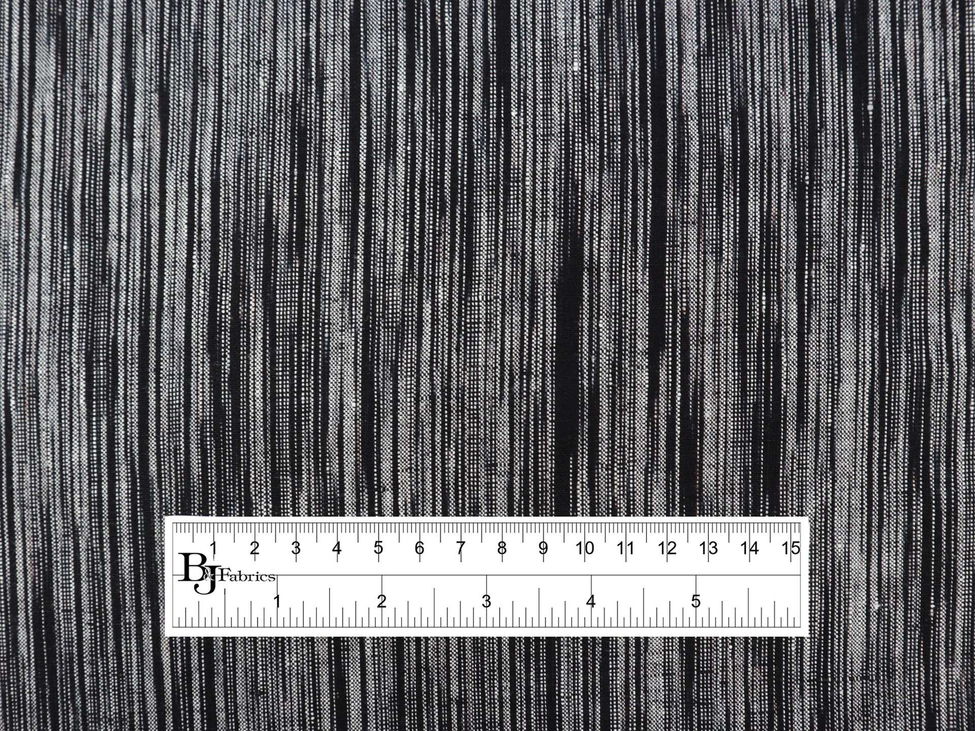 Woven Linen Novelty Stripe in Phantom Black