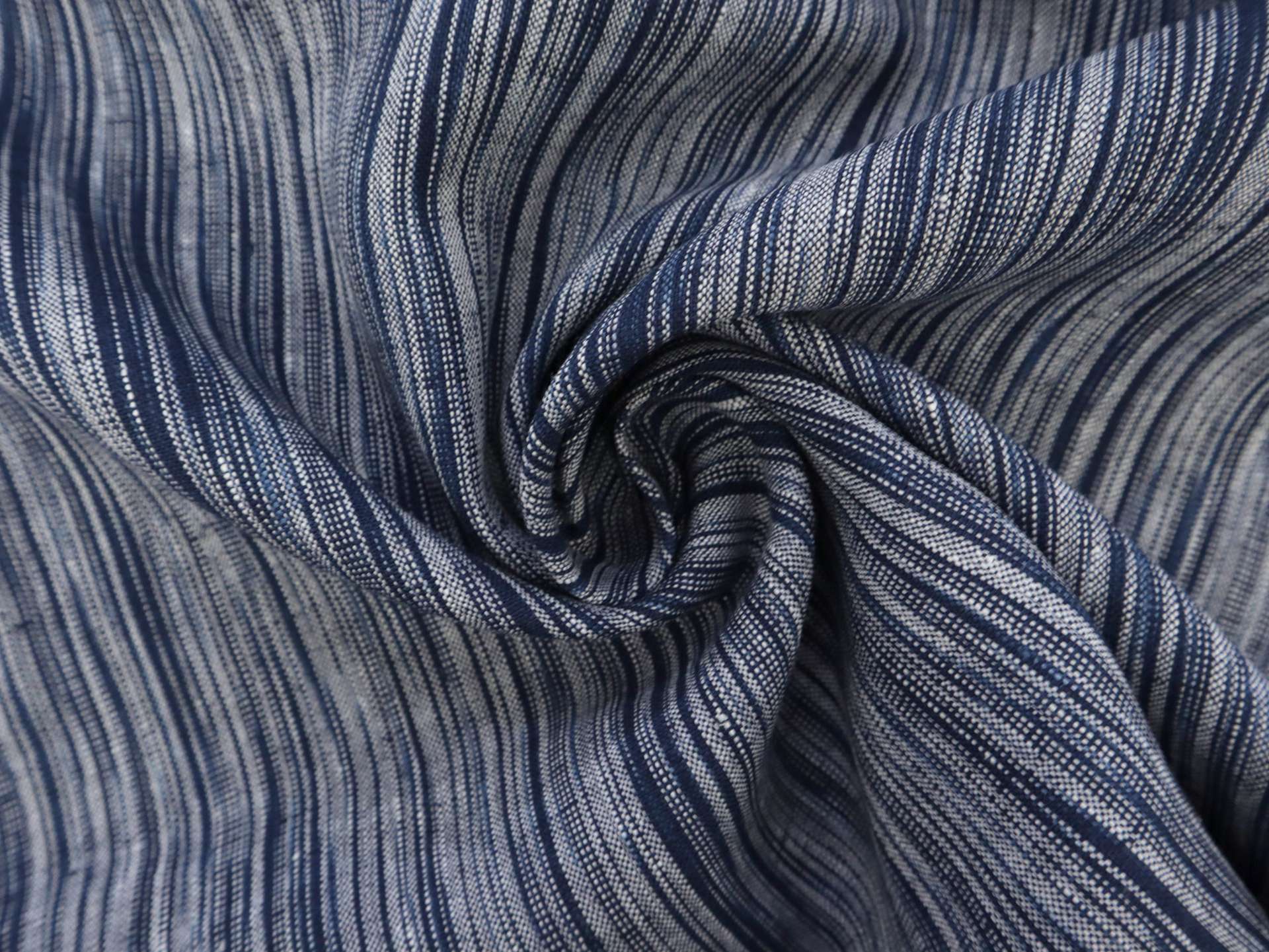 Woven Linen Novelty Stripe in Zenith Blue
