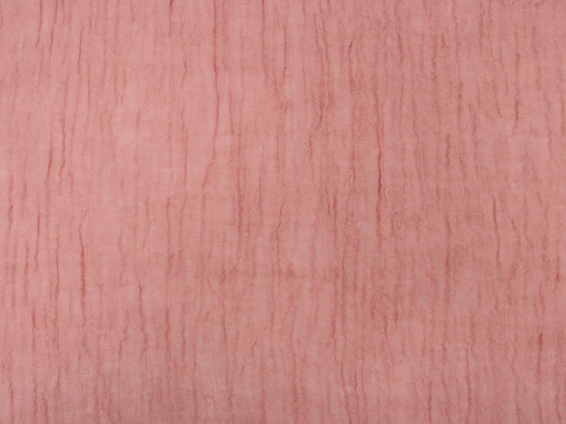 Crinkled Linen Gauze in Salmon Pink