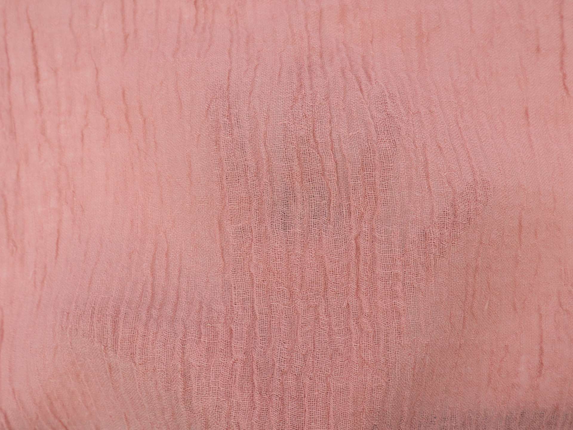 Crinkled Linen Gauze in Salmon Pink