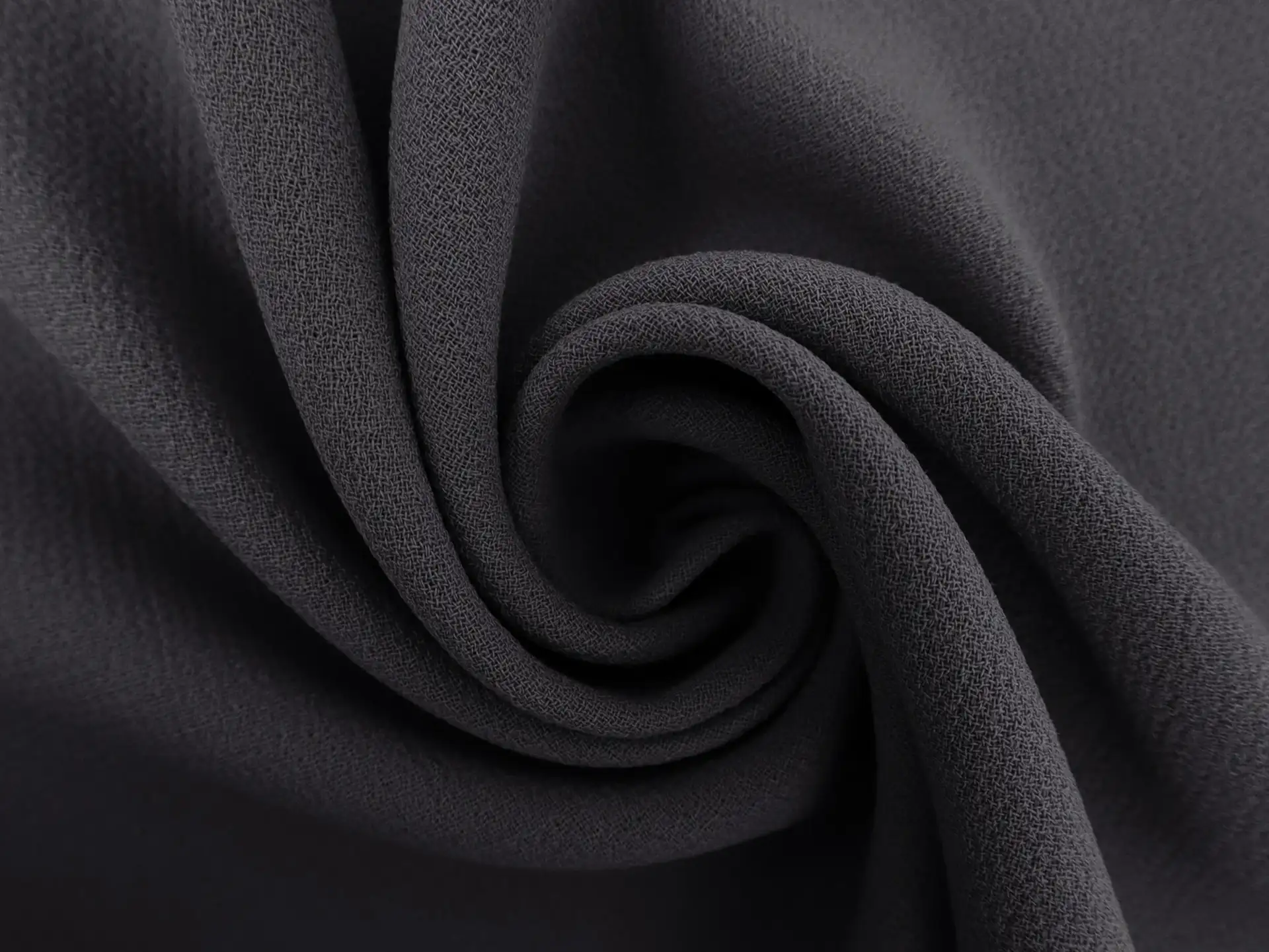 Italian Wool Double Crepe in Charcoal 