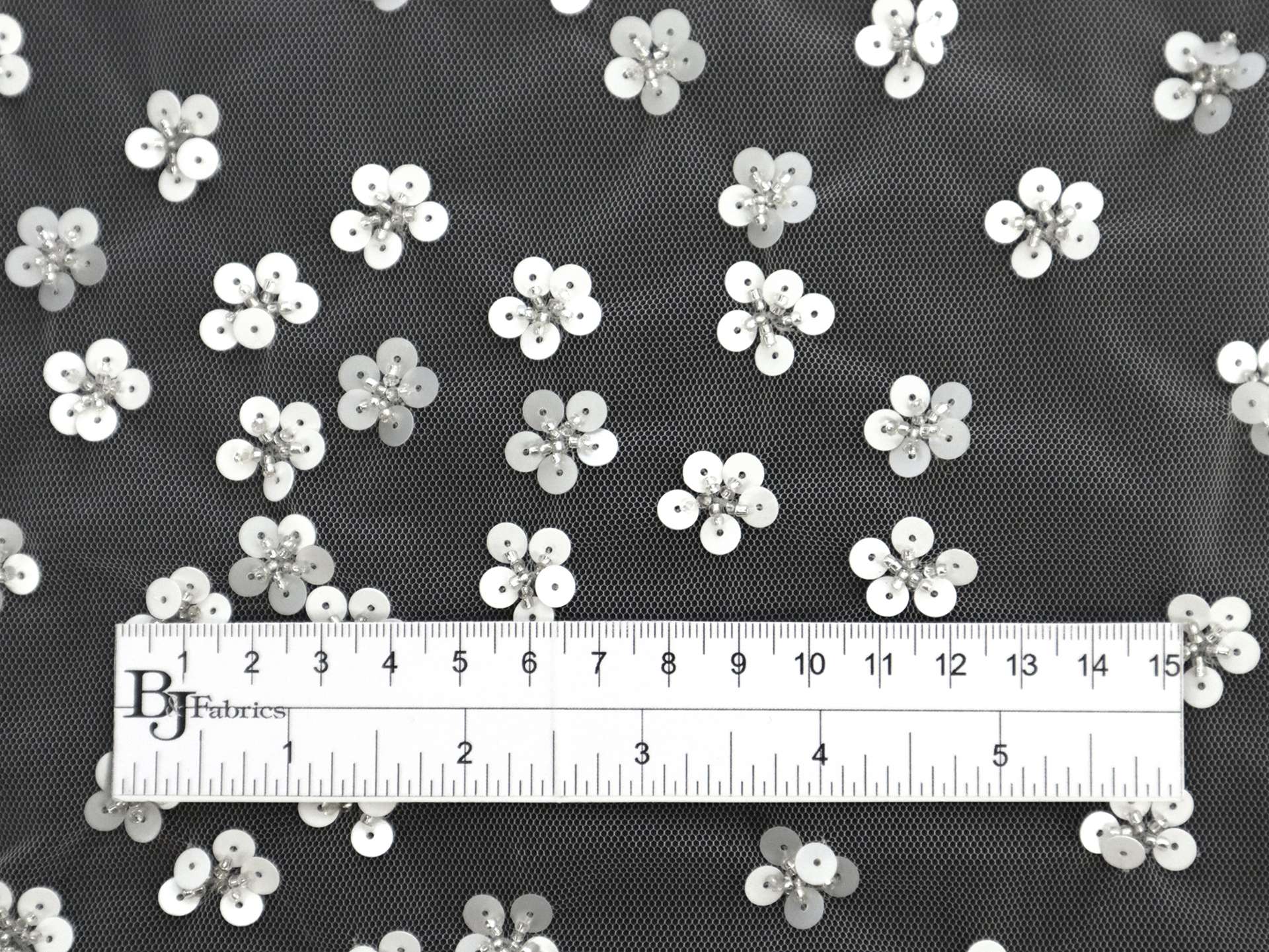 Novelty Sequined Flowers on Blush Tulle