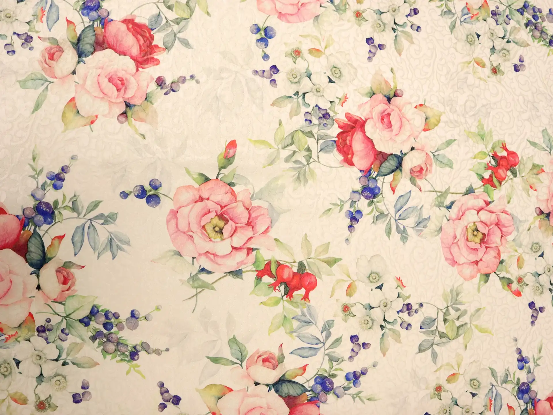 Silk Blend Jacquard with Floral Pattern