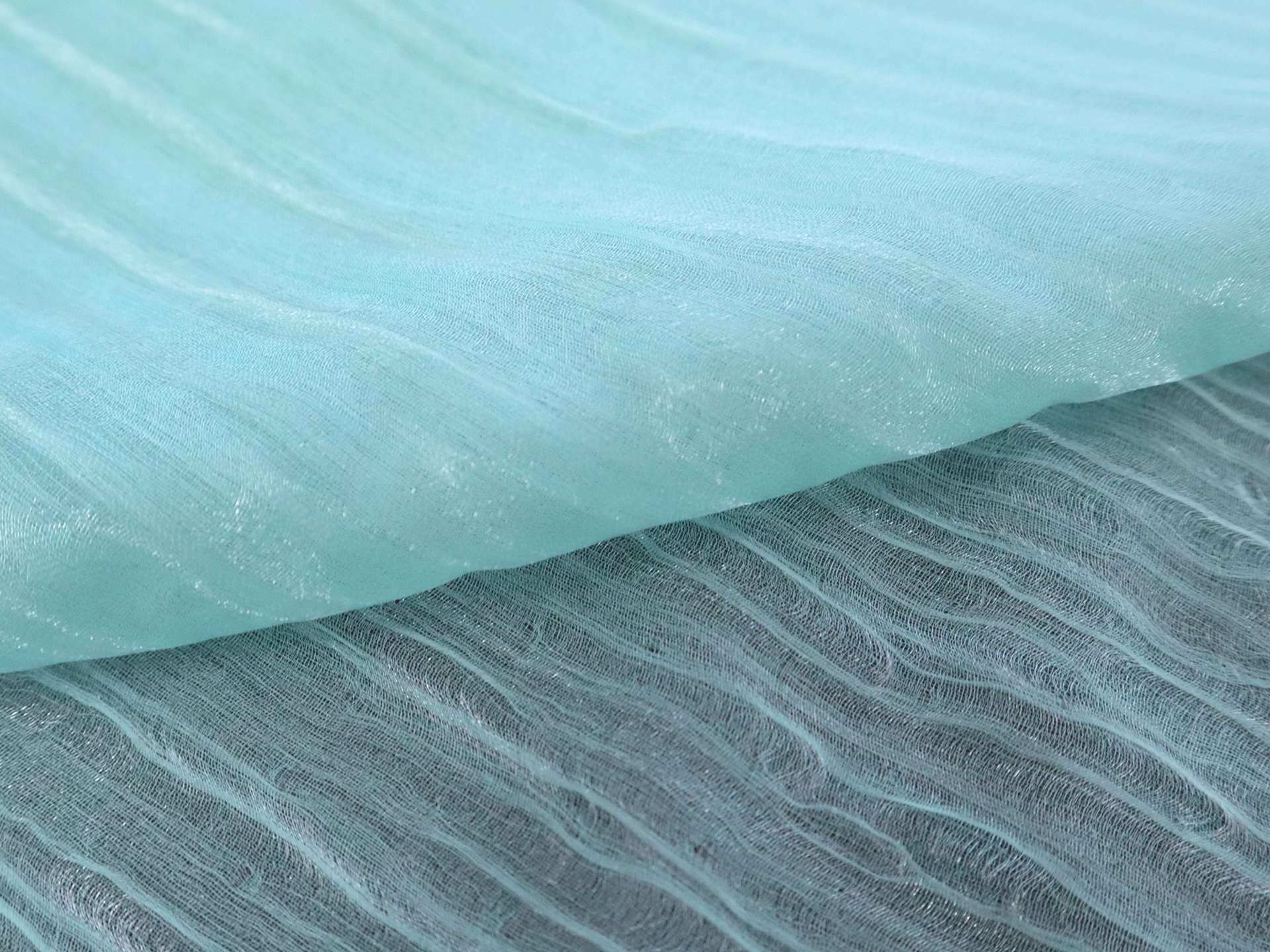 Silk Blend Lurex Chiffon Cloqué in Aqua