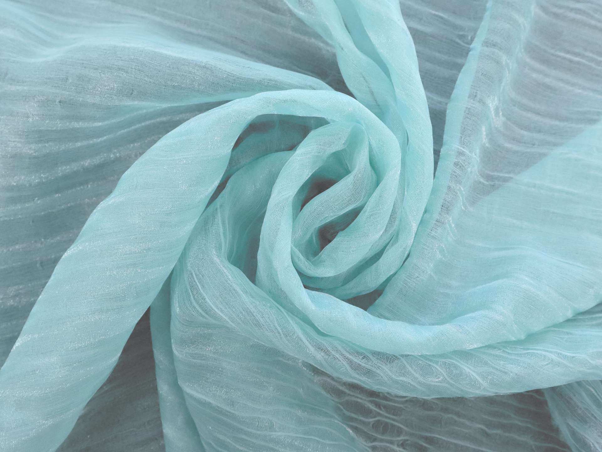 Silk Blend Lurex Chiffon Cloqué in Aqua