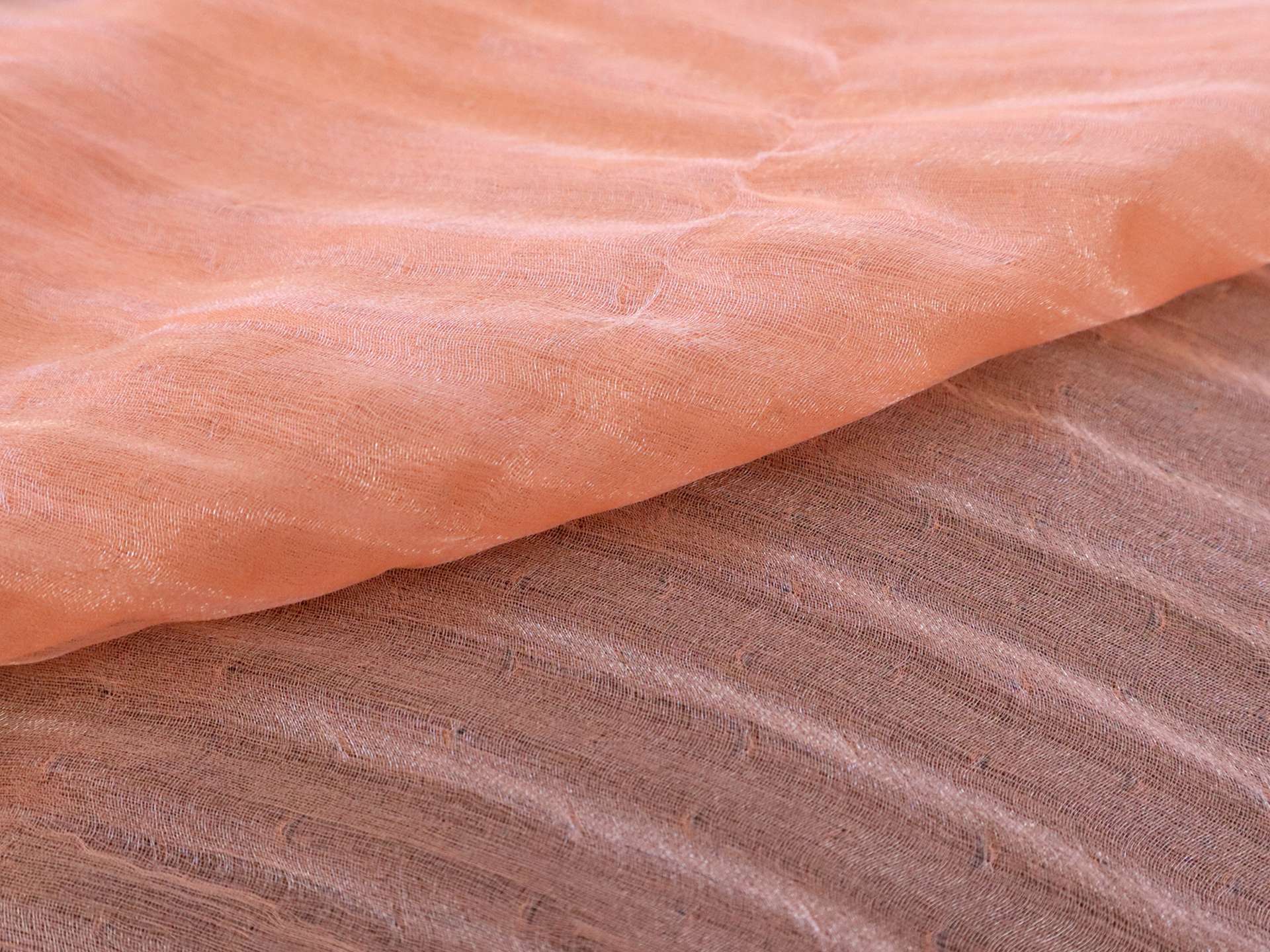 Silk Blend Lurex Chiffon Cloqué in Peach