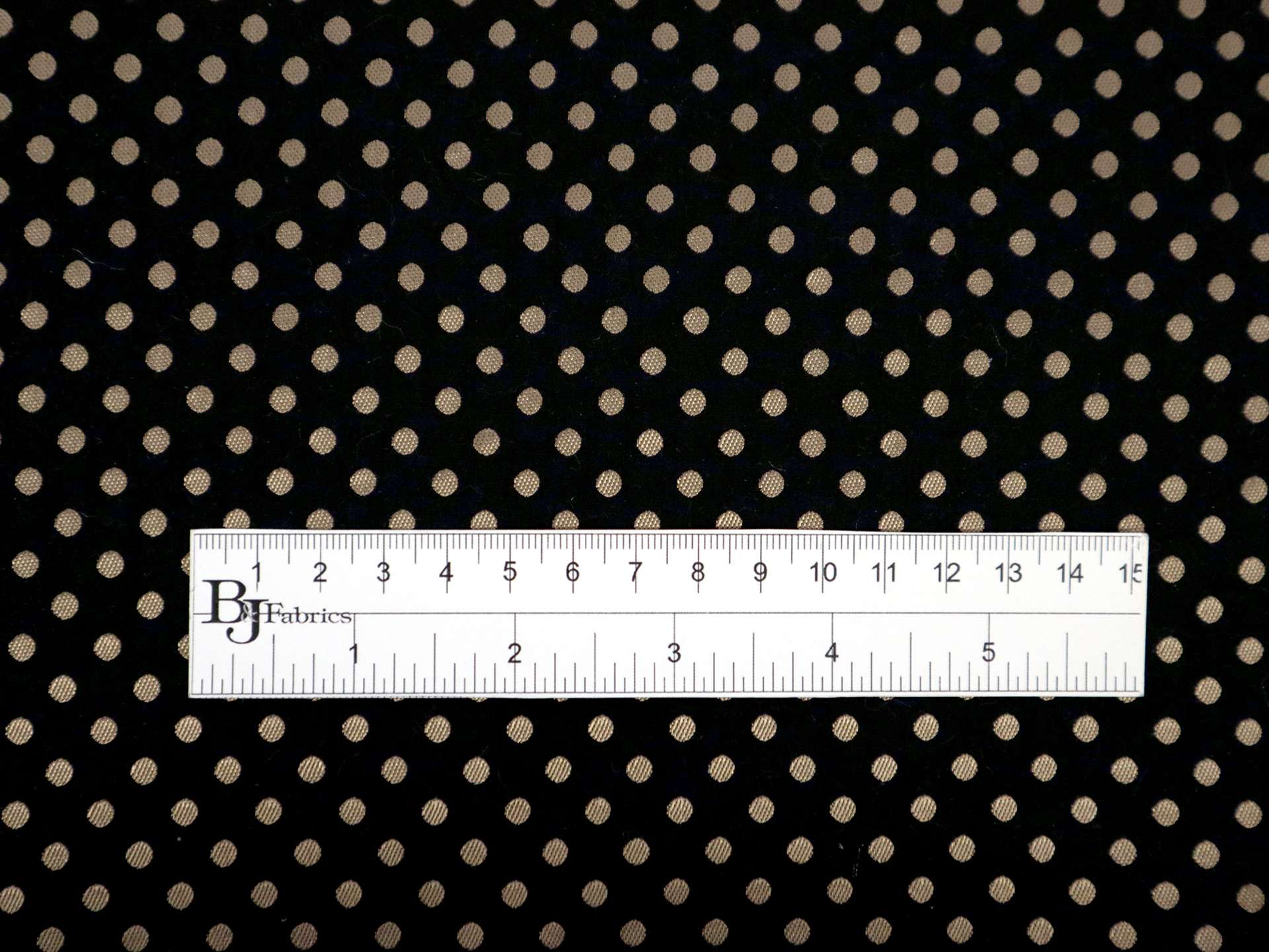 Polka Dot Brocade in Black & Taupe