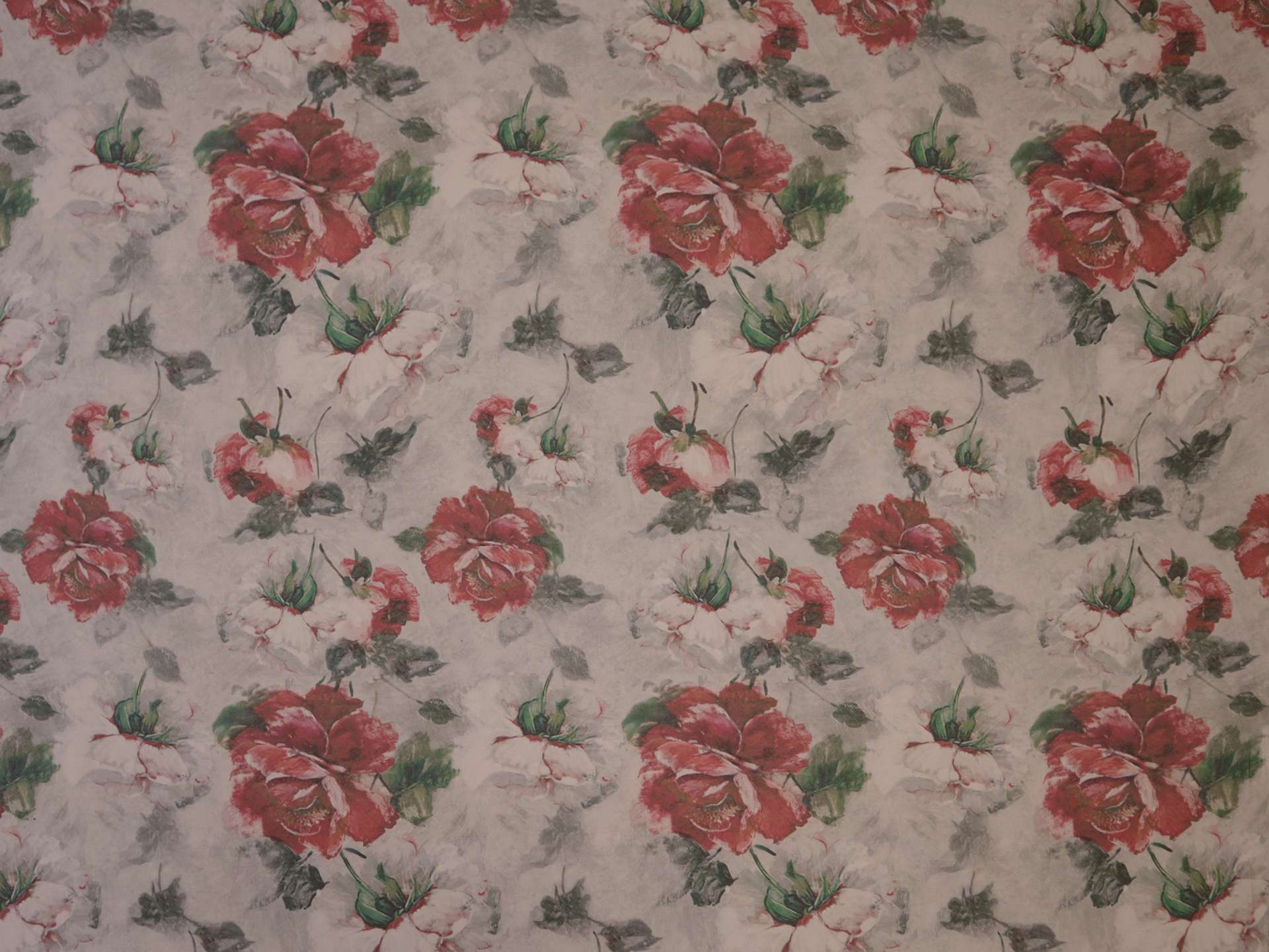 Printed Silk and Wool Crepe with Floral Pattern