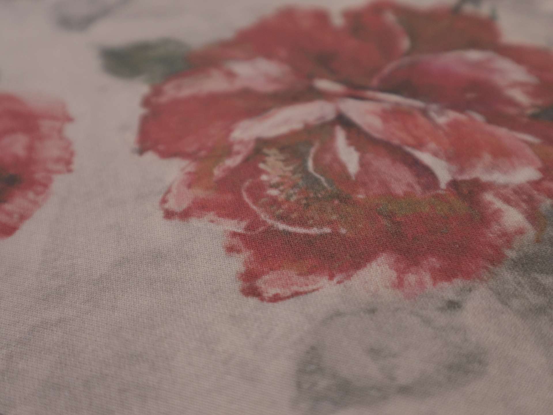 Printed Silk and Wool Crepe with Floral Pattern
