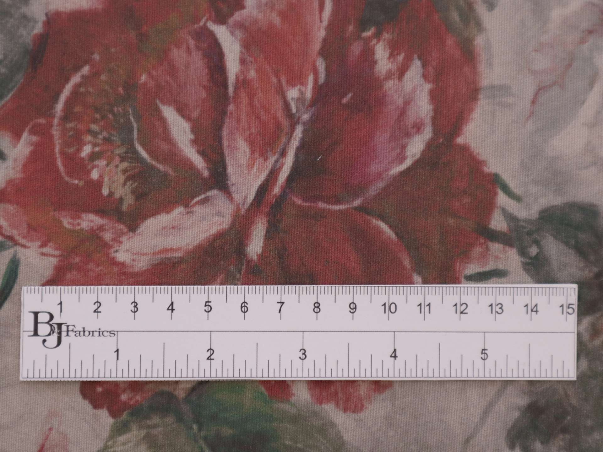 Printed Silk and Wool Crepe with Floral Pattern