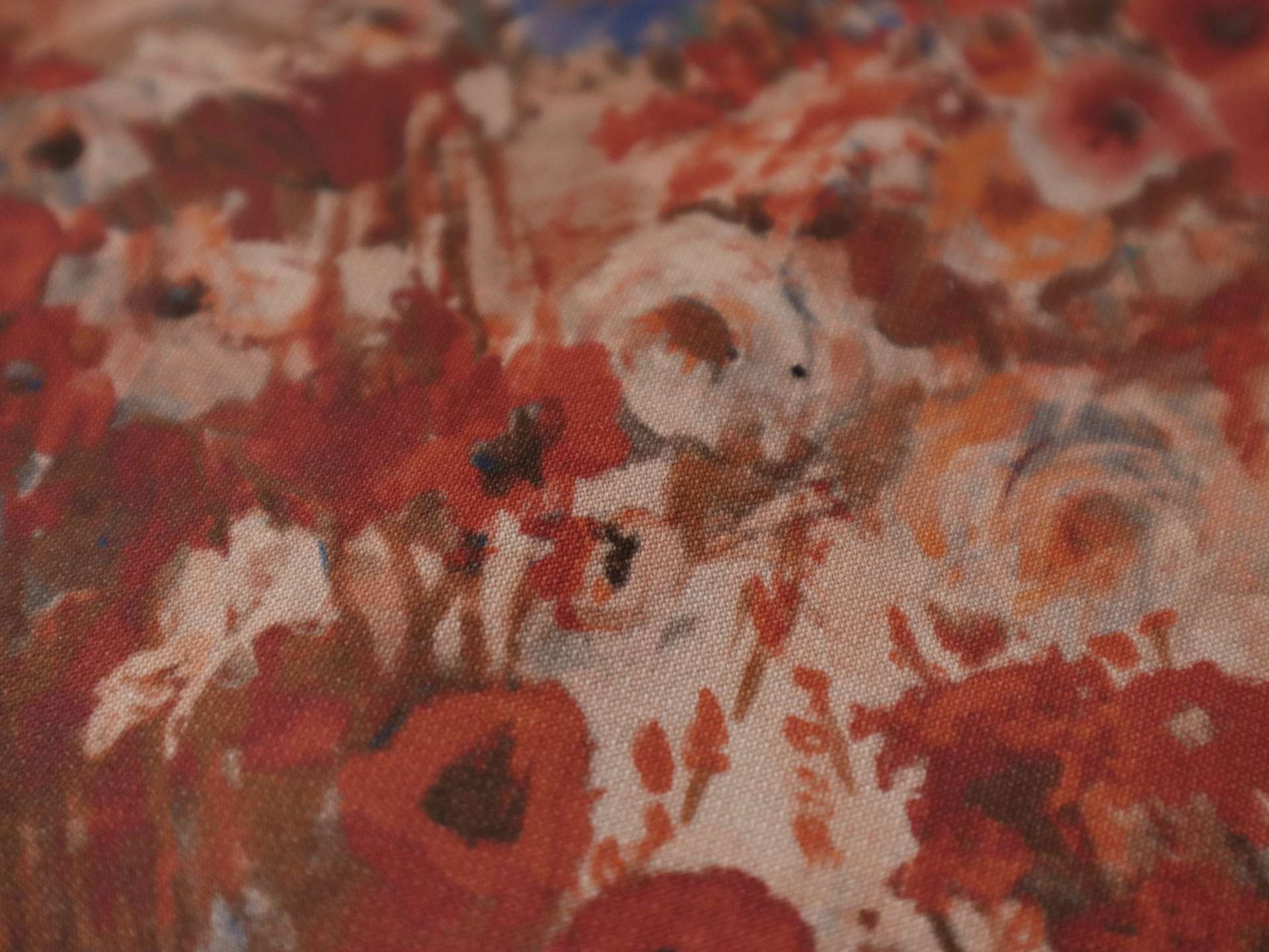 Printed Silk and Wool Crepe with Floral Pattern