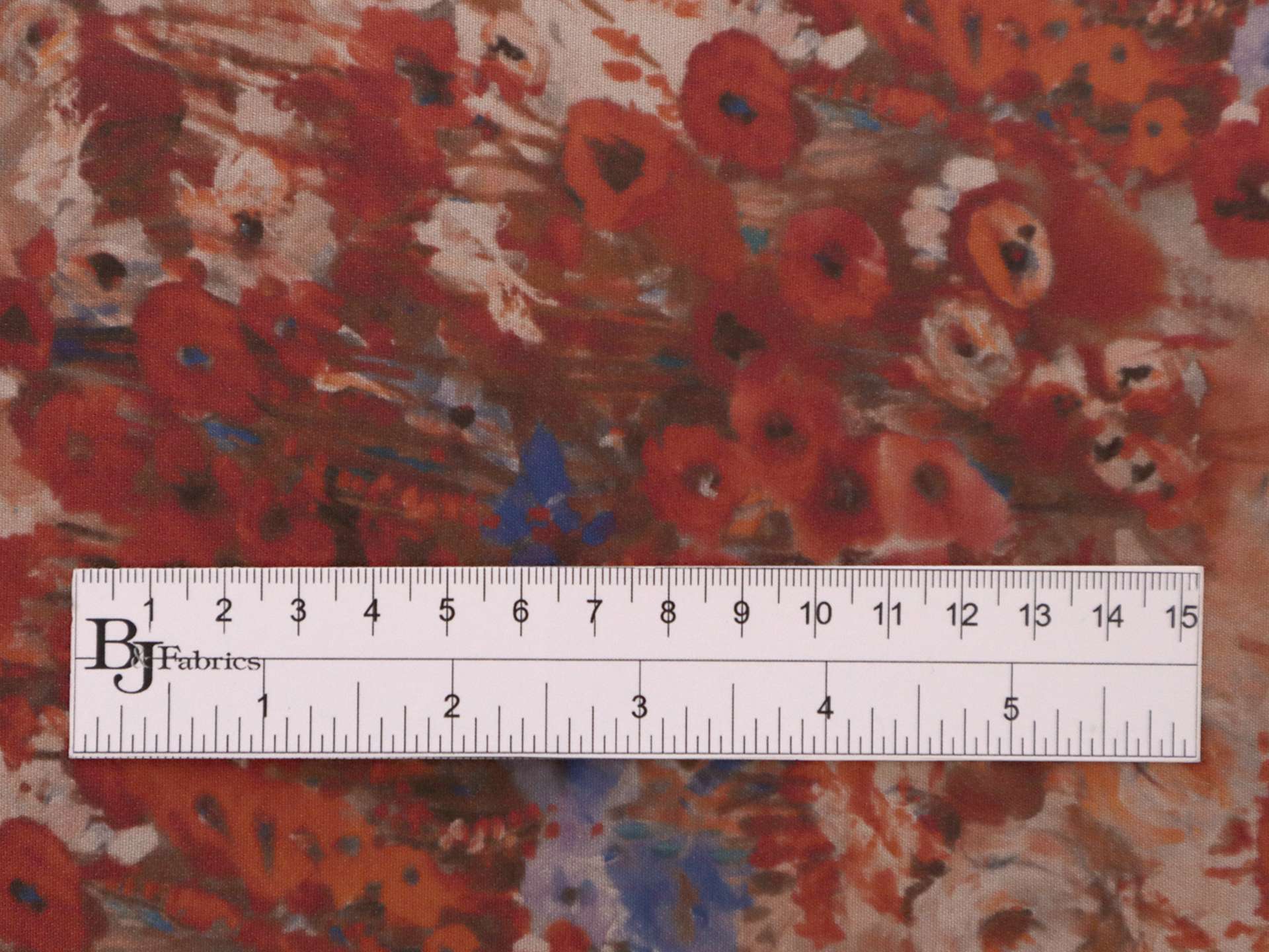 Printed Silk and Wool Crepe with Floral Pattern