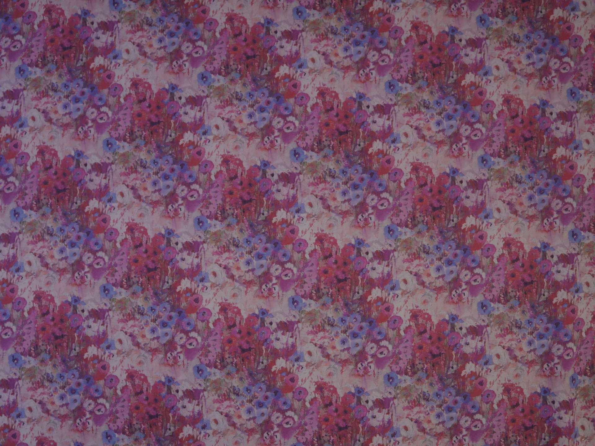 Printed Silk and Wool Crepe with Floral Pattern