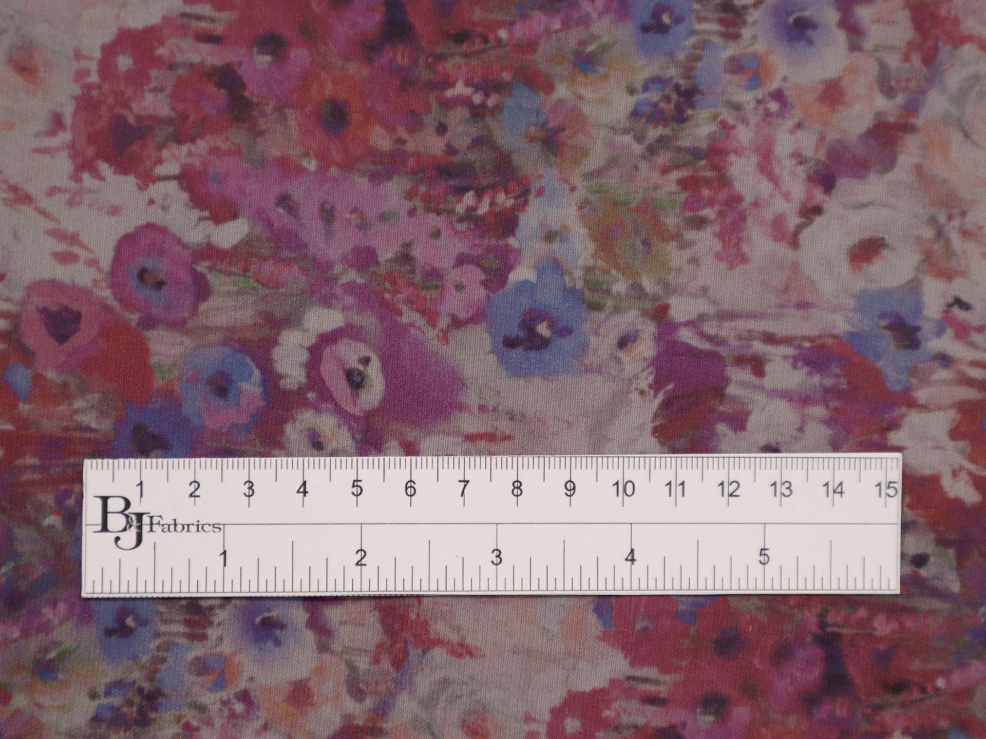 Printed Silk and Wool Crepe with Floral Pattern