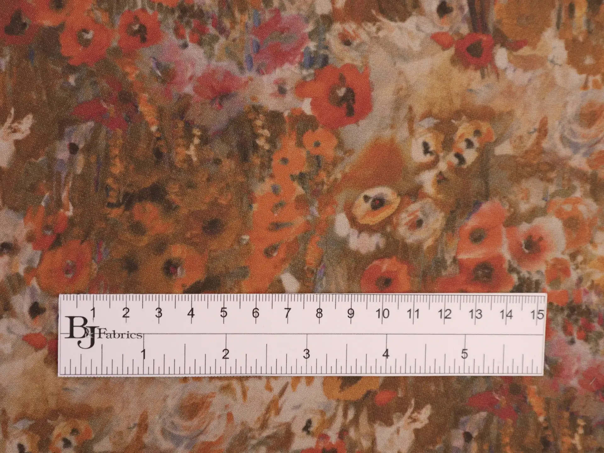 Printed Silk and Wool Crepe with Floral Pattern