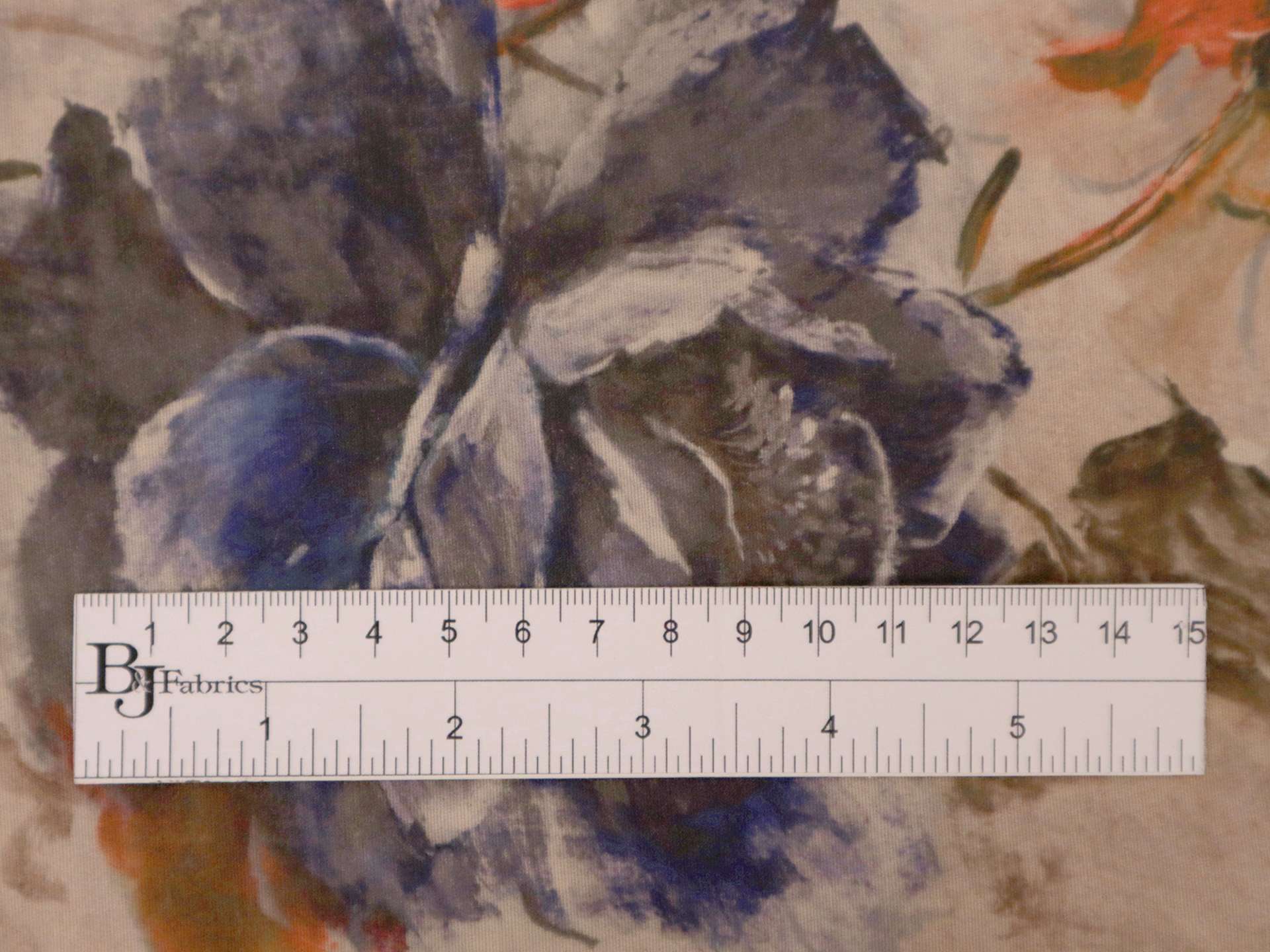 Printed Silk and Wool Crepe with Floral Pattern