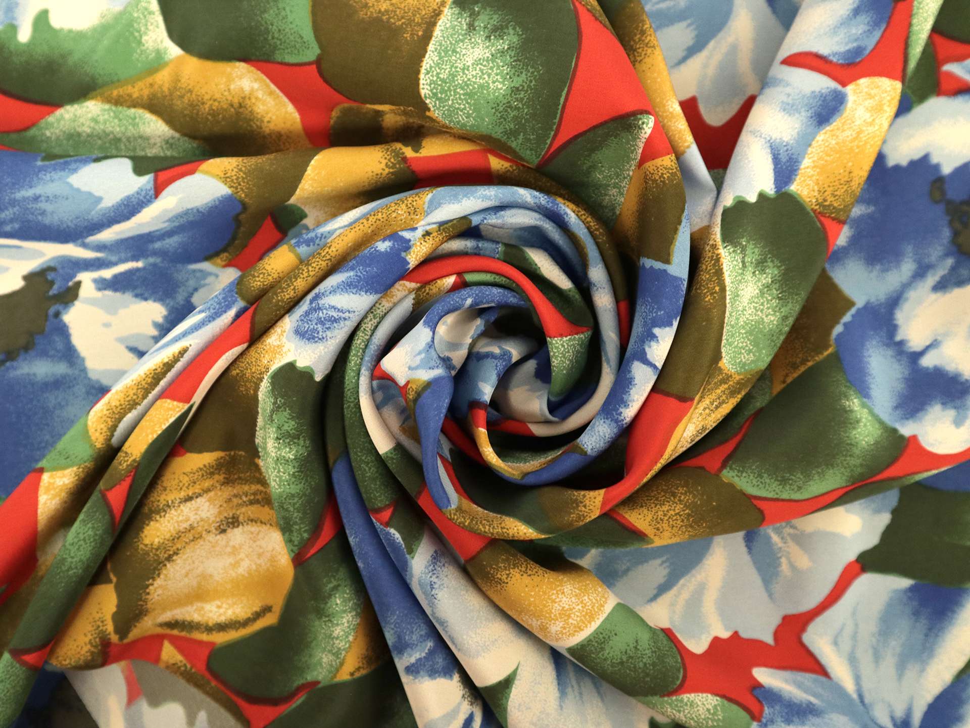 Printed Silk Crepe with Vibrant Florals