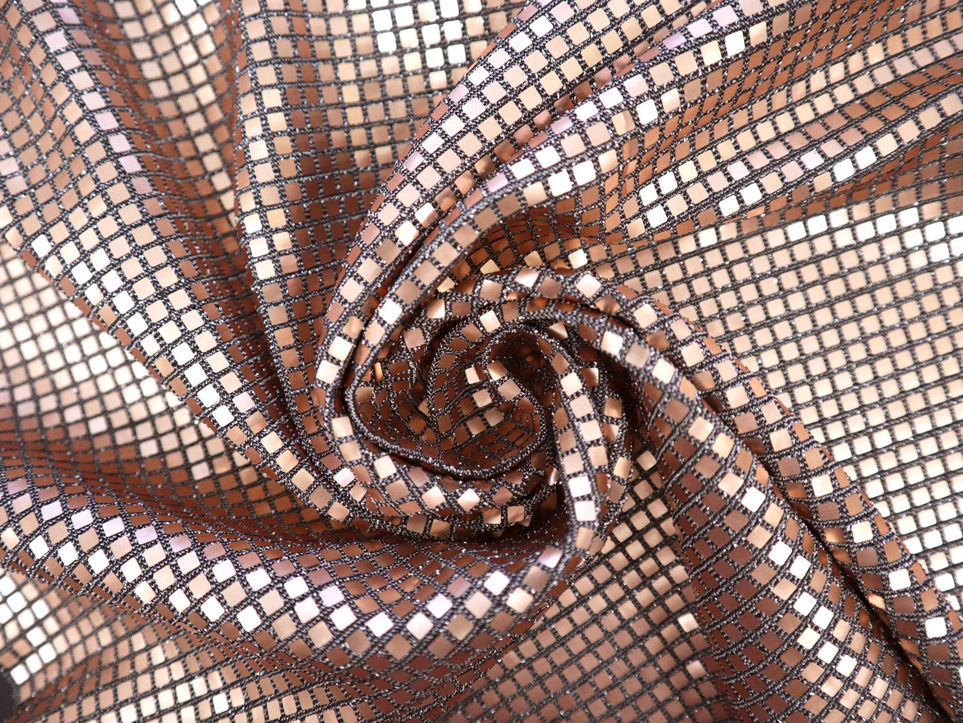 Jersey Knit with Petite Metallic Squares in Copper