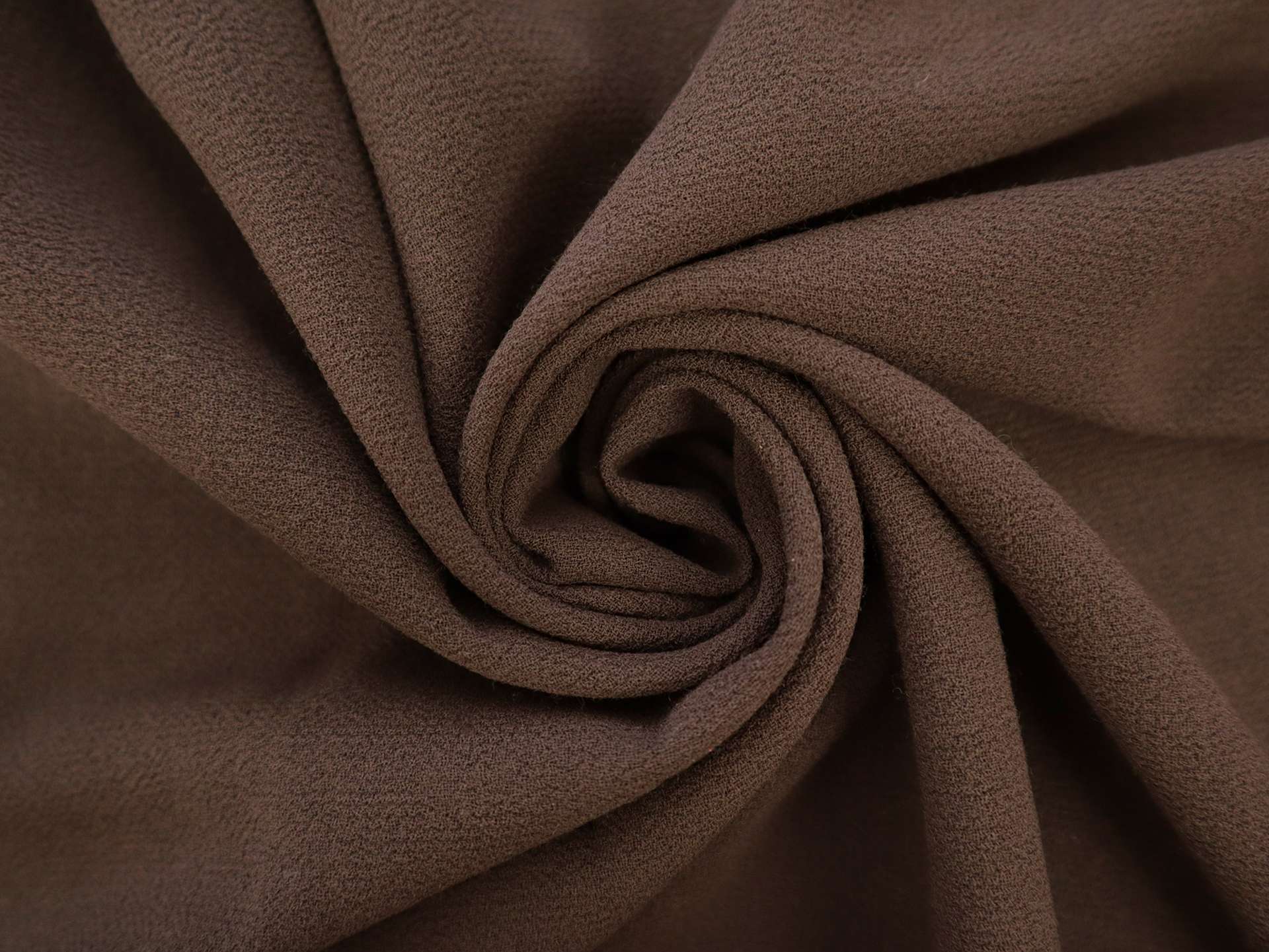 Fine Wool Crepe in Dark Brown