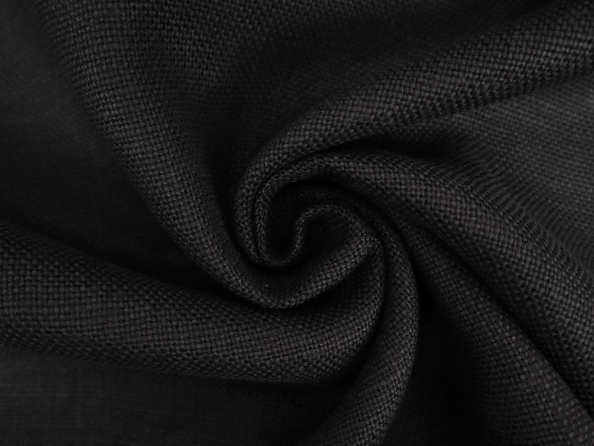 Belgian Sanforized Upholstery Linen in Black