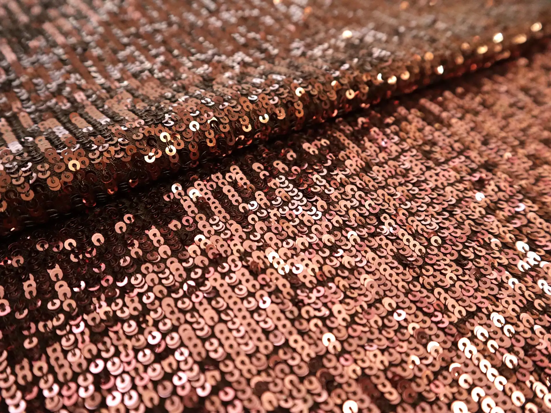 Mini Sequins on Stretch Tulle in Maroon to Red Ombré 