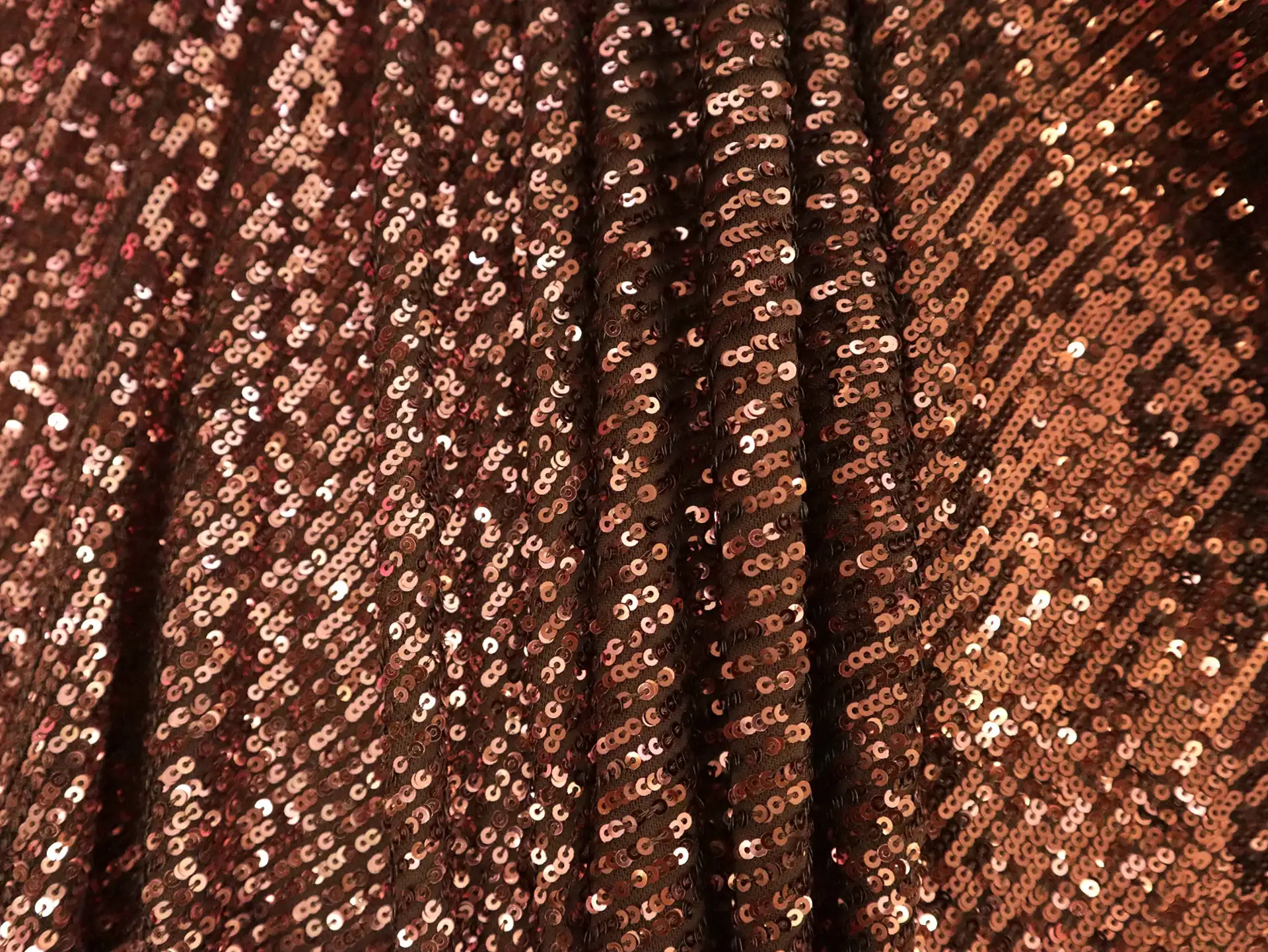 Mini Sequins on Stretch Tulle in Maroon to Red Ombré 