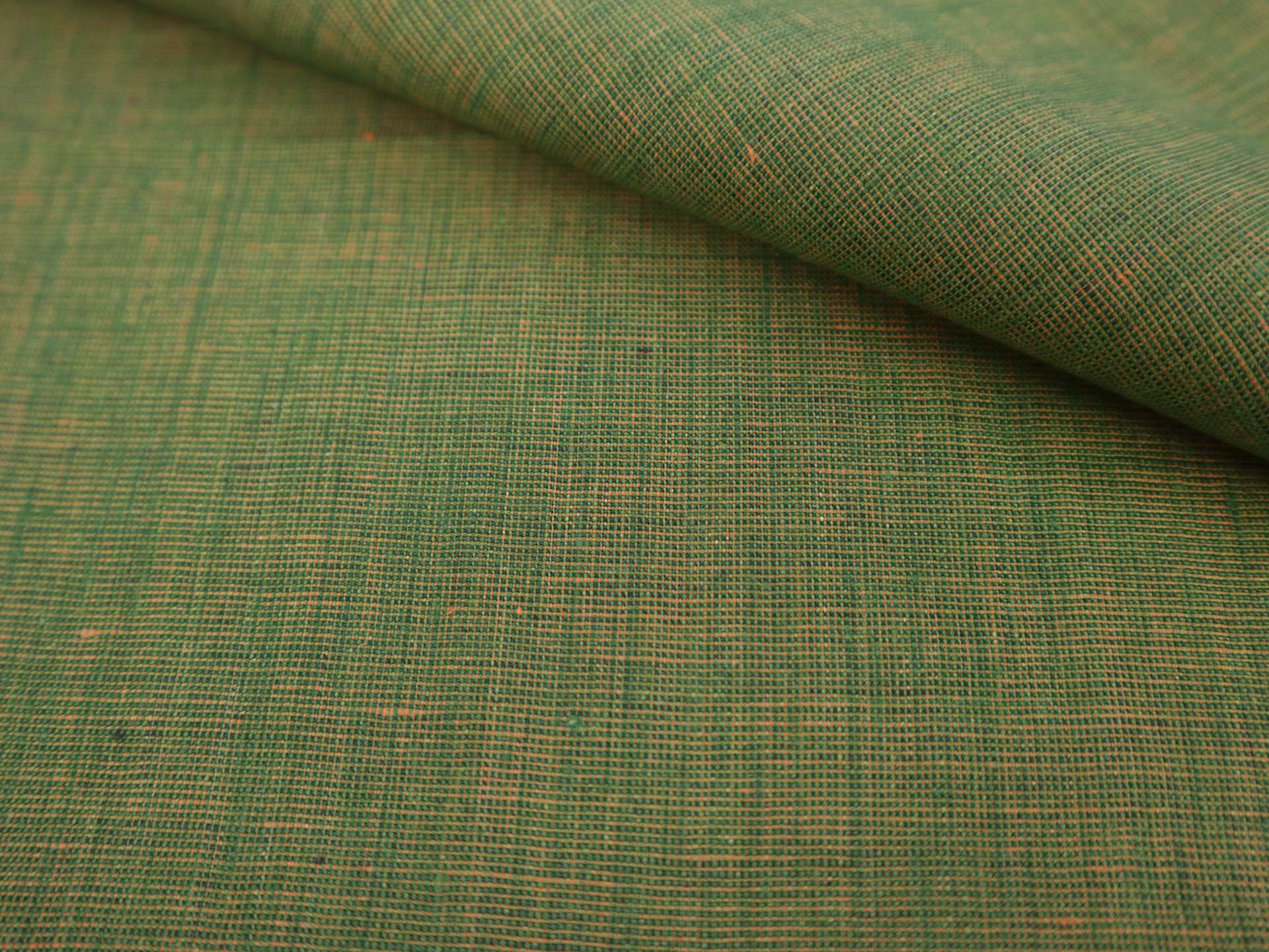 Two Toned Lightweight Linen in Green Orange
