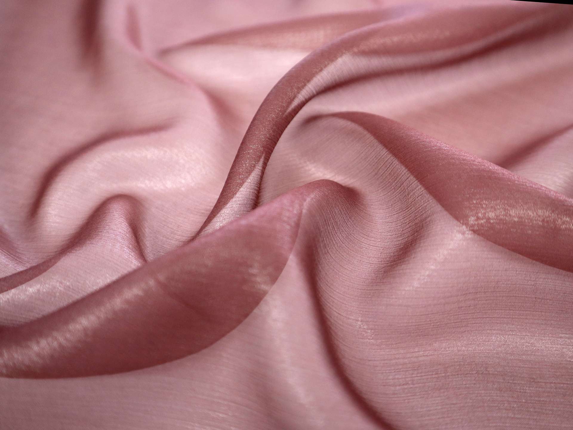 Metallic Coated Silk Chiffon in Wine