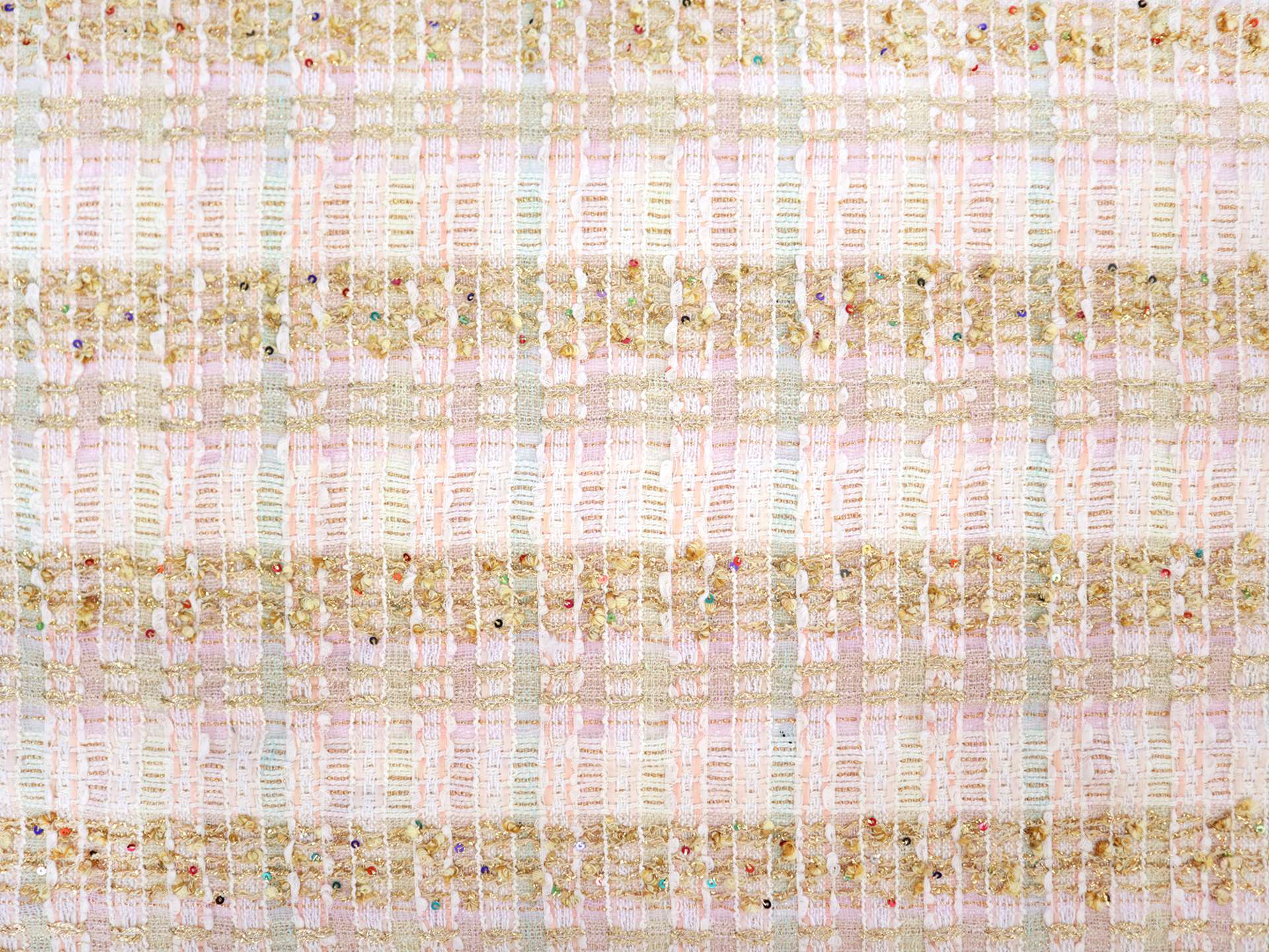 Couture Metallic Tweed in Multi Pastels & Gold