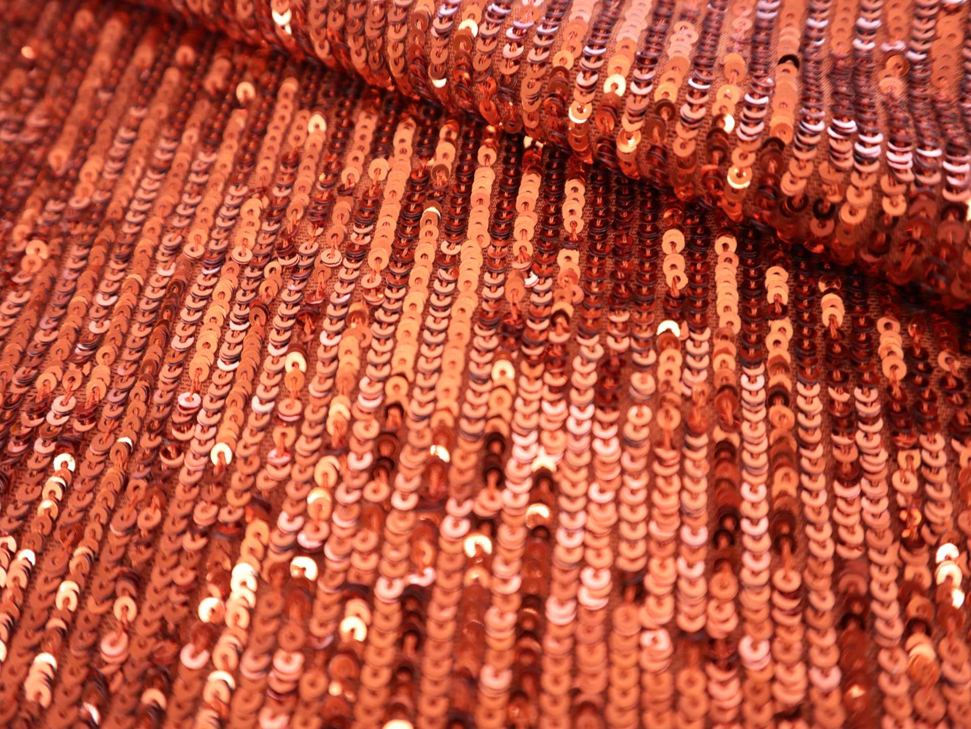 Mini Sequins on Stretch Tulle in TerraCotta