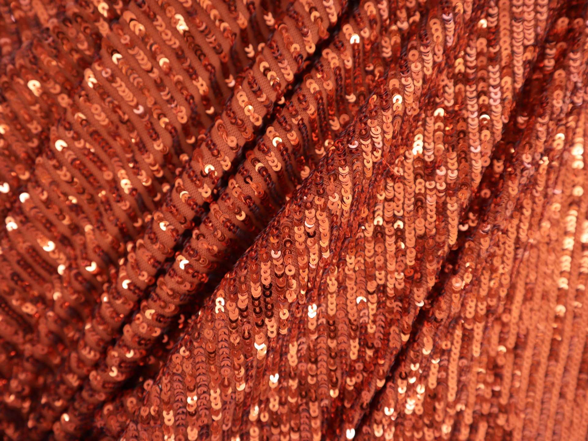Mini Sequins on Stretch Tulle in TerraCotta