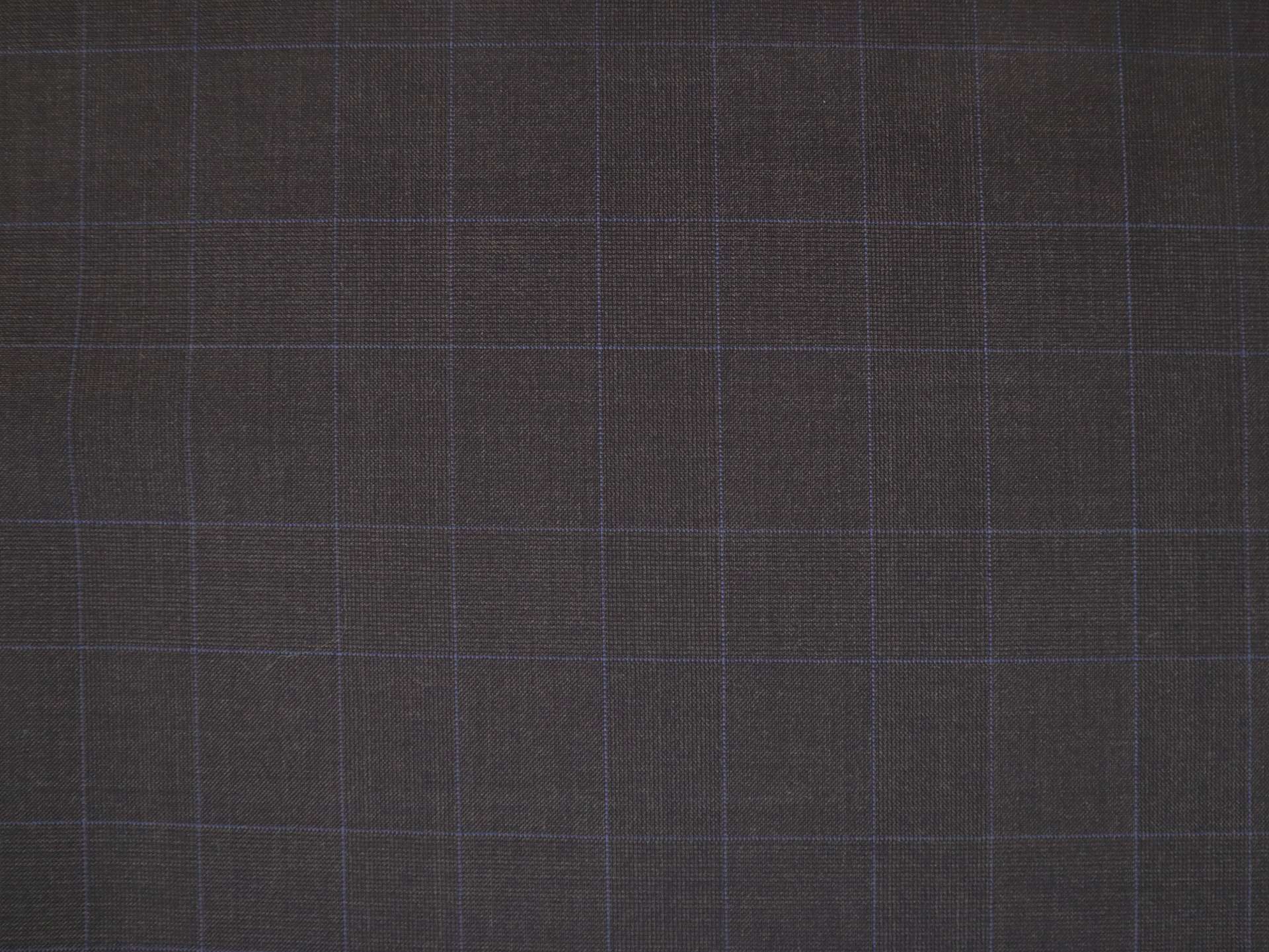 Italian Vitale Barberis Super 150s Wool Plaid Suiting in Espresso 
