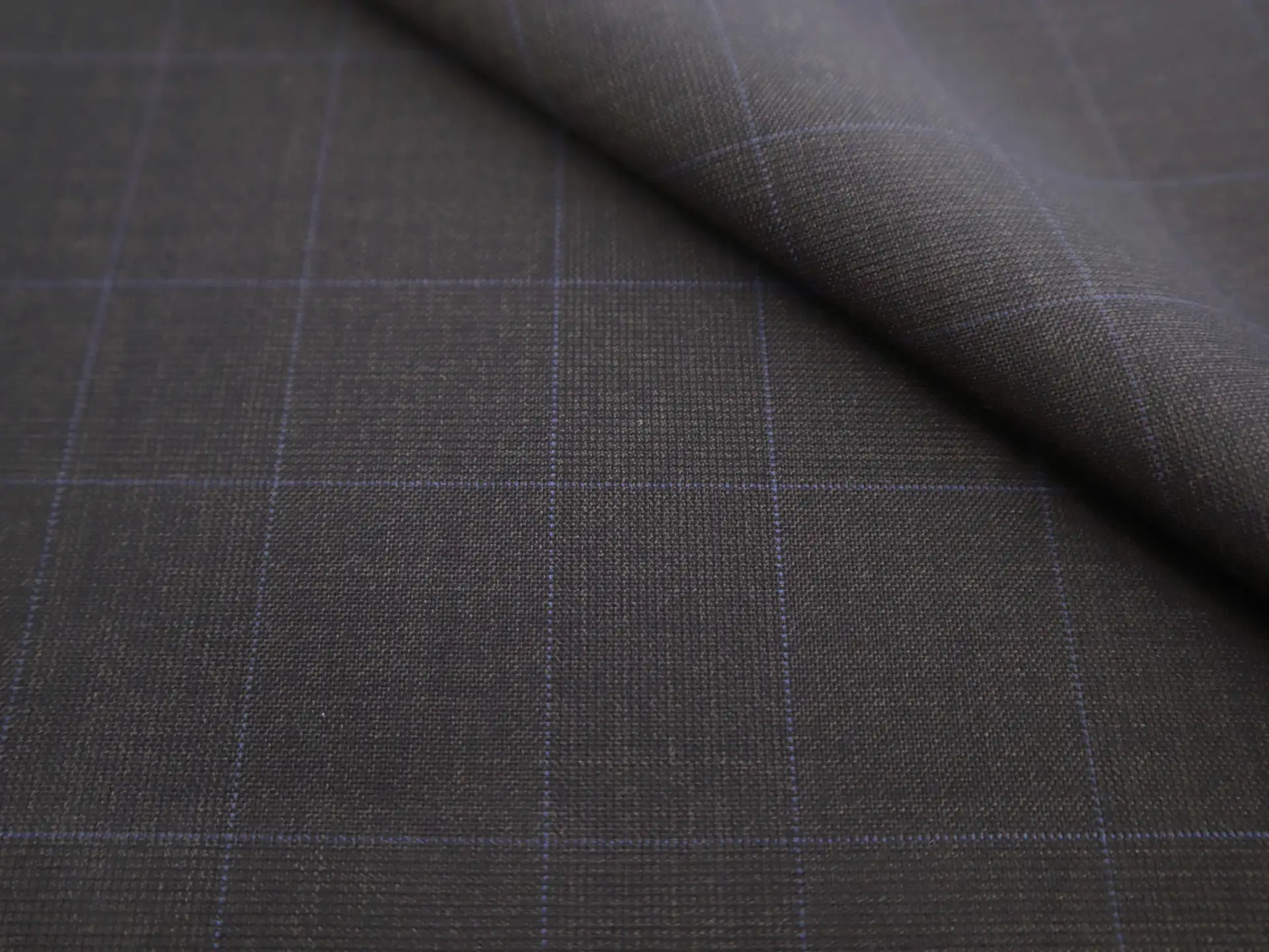 Italian Vitale Barberis Super 150s Wool Plaid Suiting in Espresso 